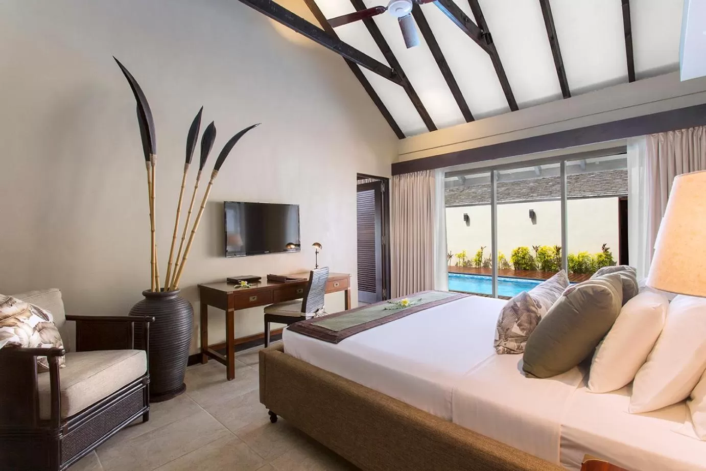 Bedroom, Bed in Warwick Le Lagon Resort & Spa, Vanuatu