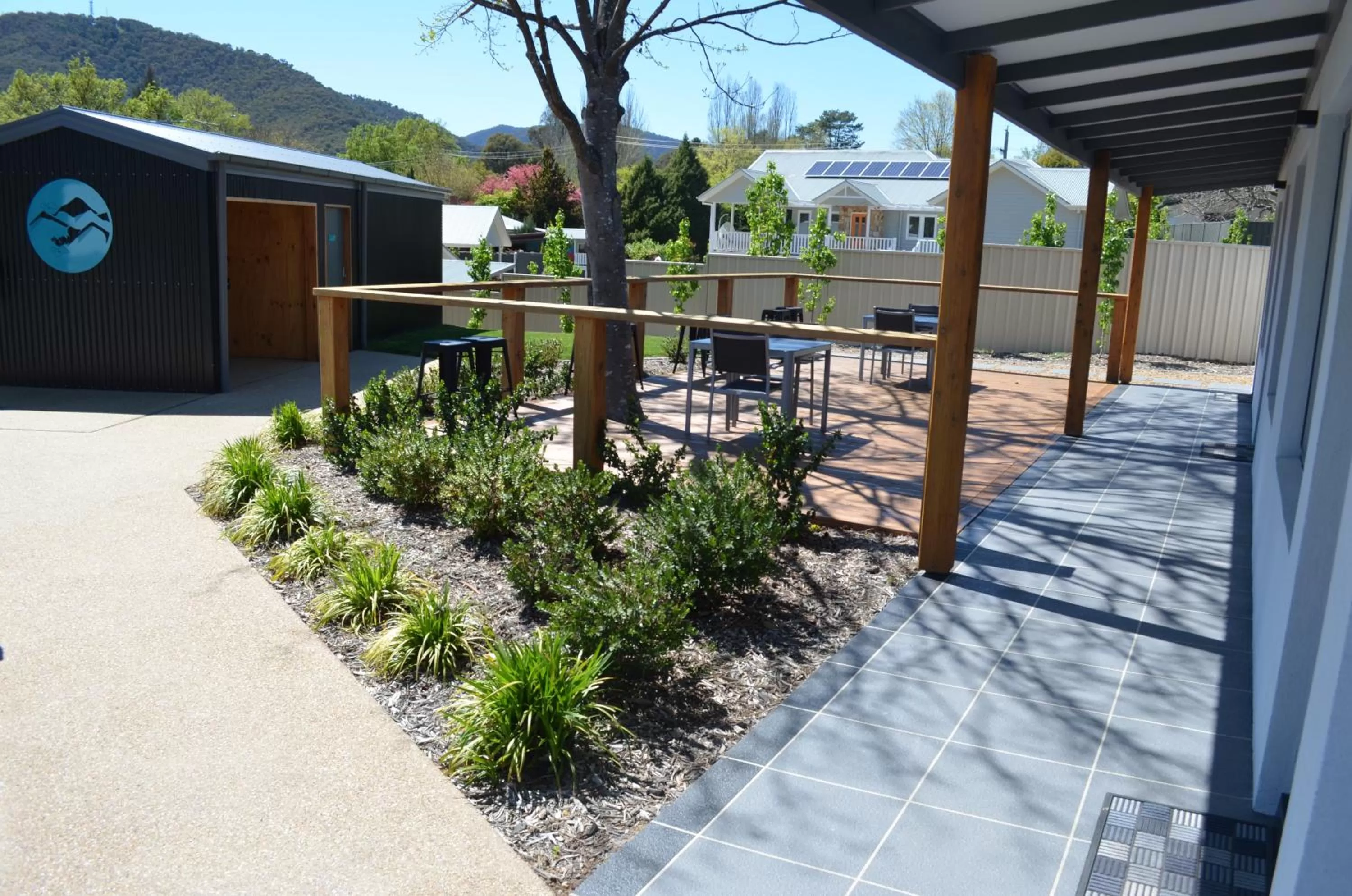 Patio in Bright Colonial Motel
