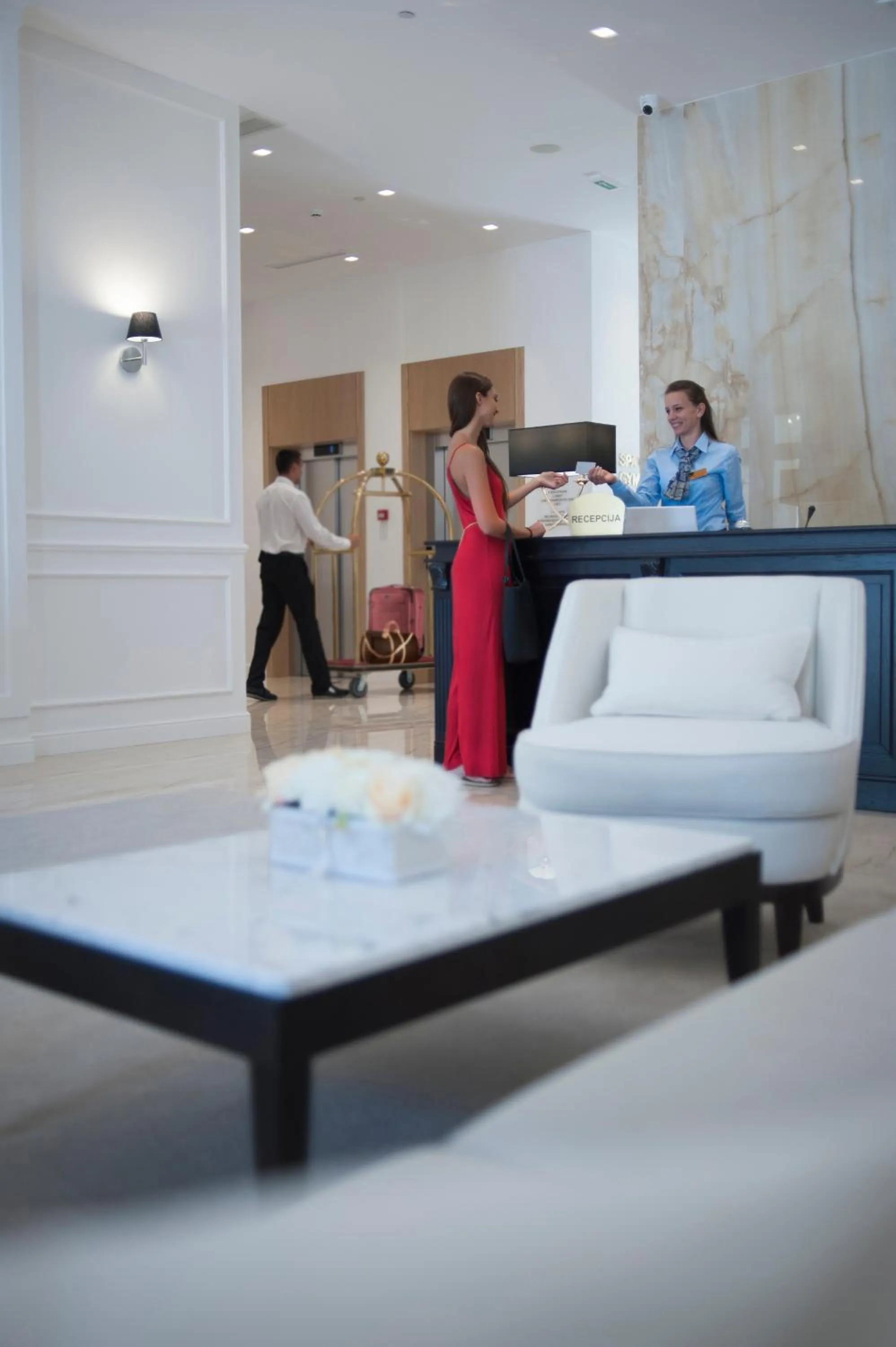 Lobby or reception in Hotel Moskva