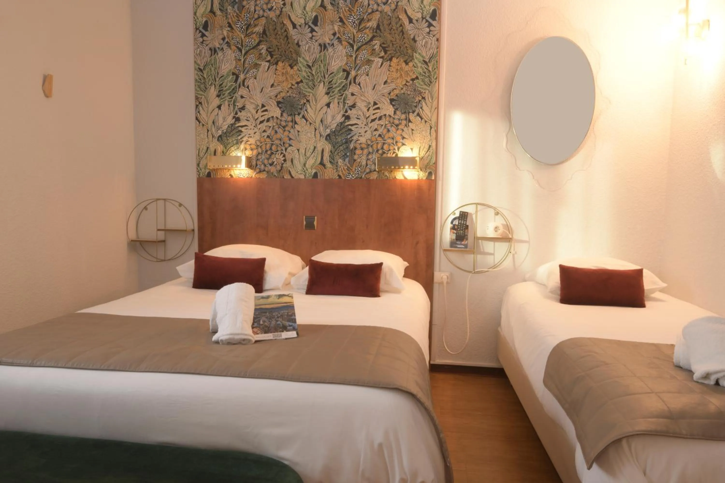 View (from property/room), Bed in Hotel Arc-En-Ciel Colmar Contact Hotel