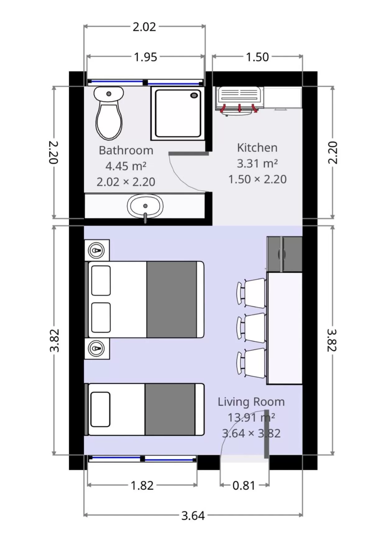 Photo of the whole room in Golfview Motor Inn