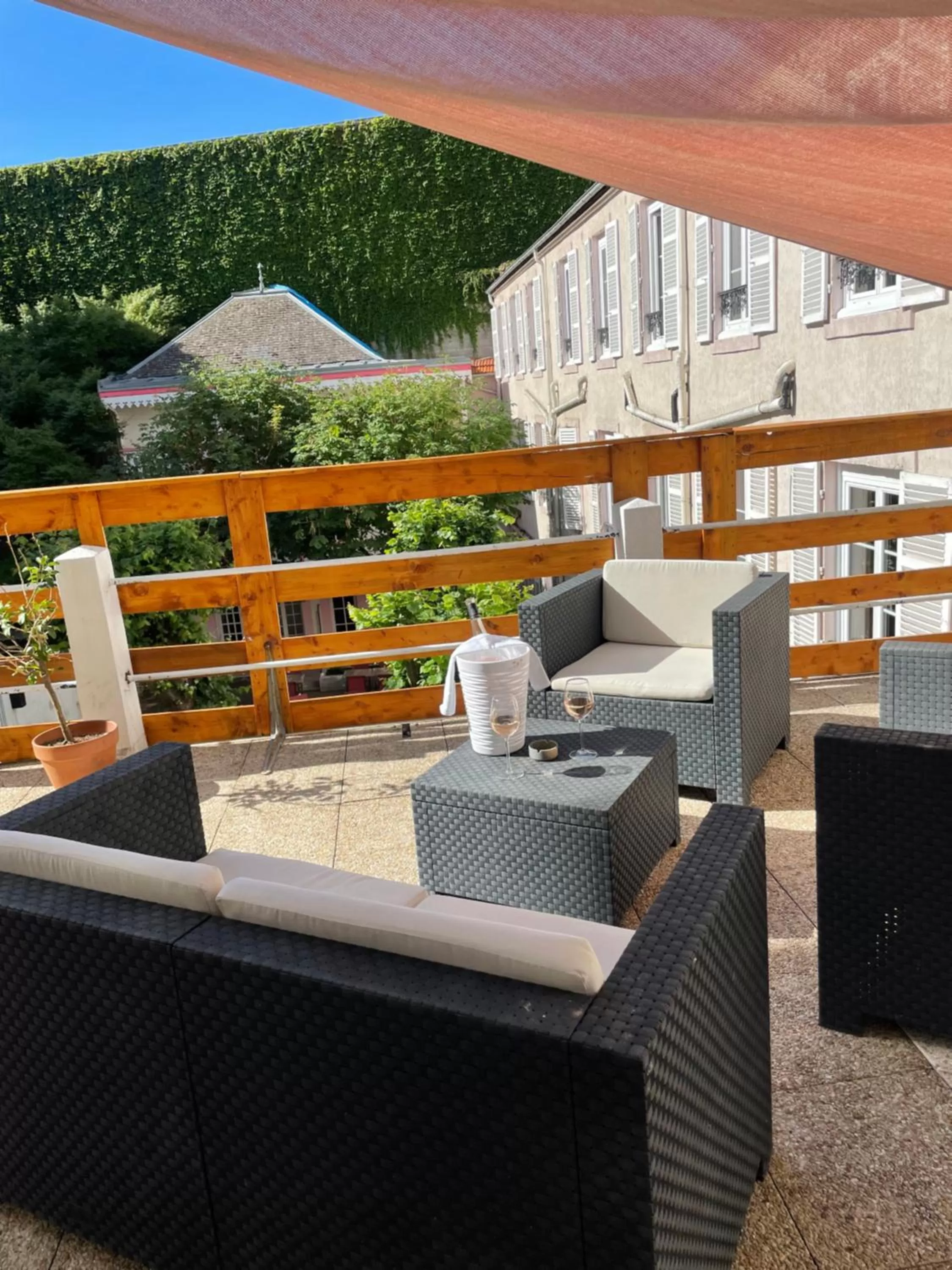 Patio, Balcony/Terrace in Hôtel & Restaurant Le Patio VICHY