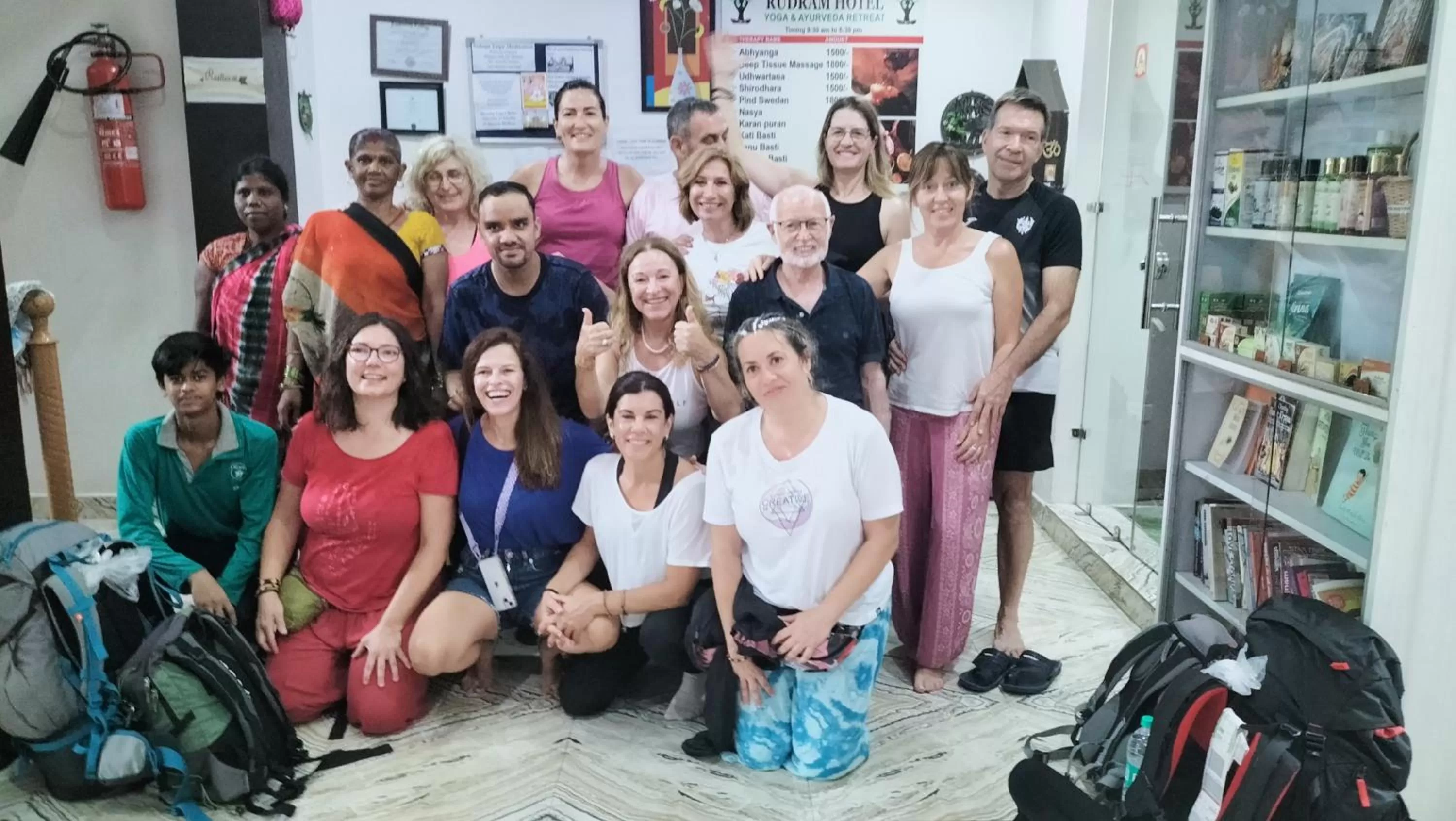 group of guests in Rudram Hotel Yoga & Ayurveda Retreat
