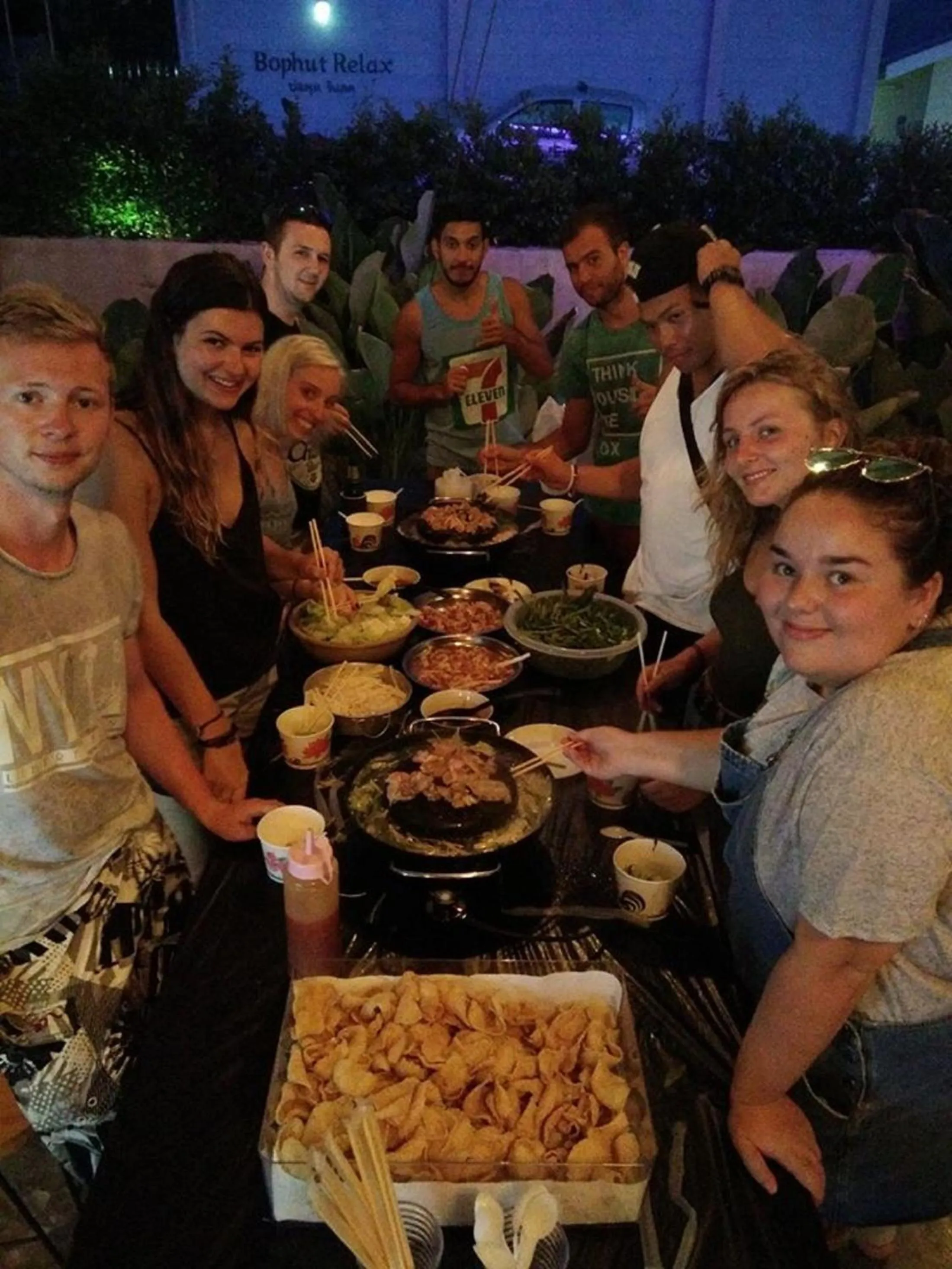 Dinner in Us Hostel Samui