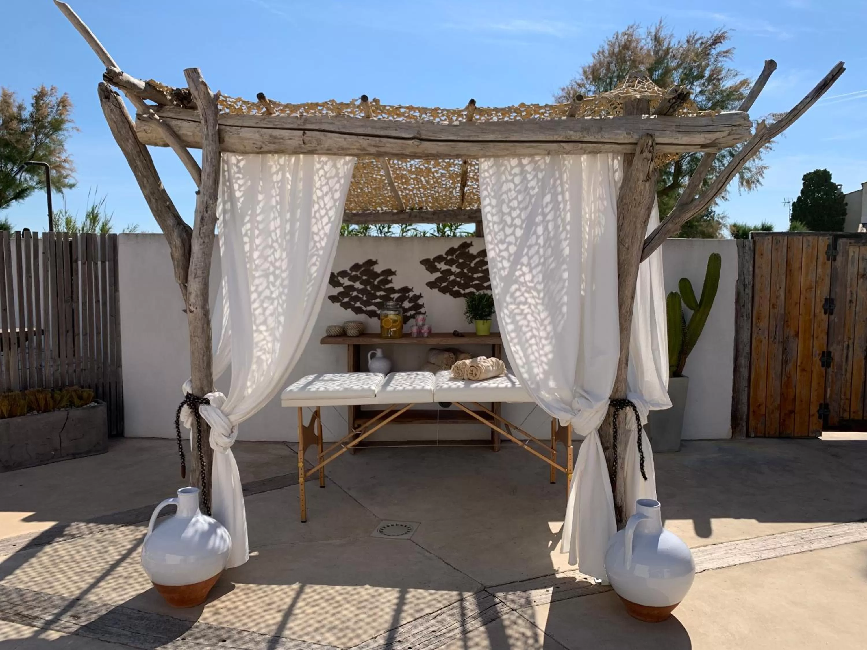 Patio in Lodge Sainte Helene Adult only