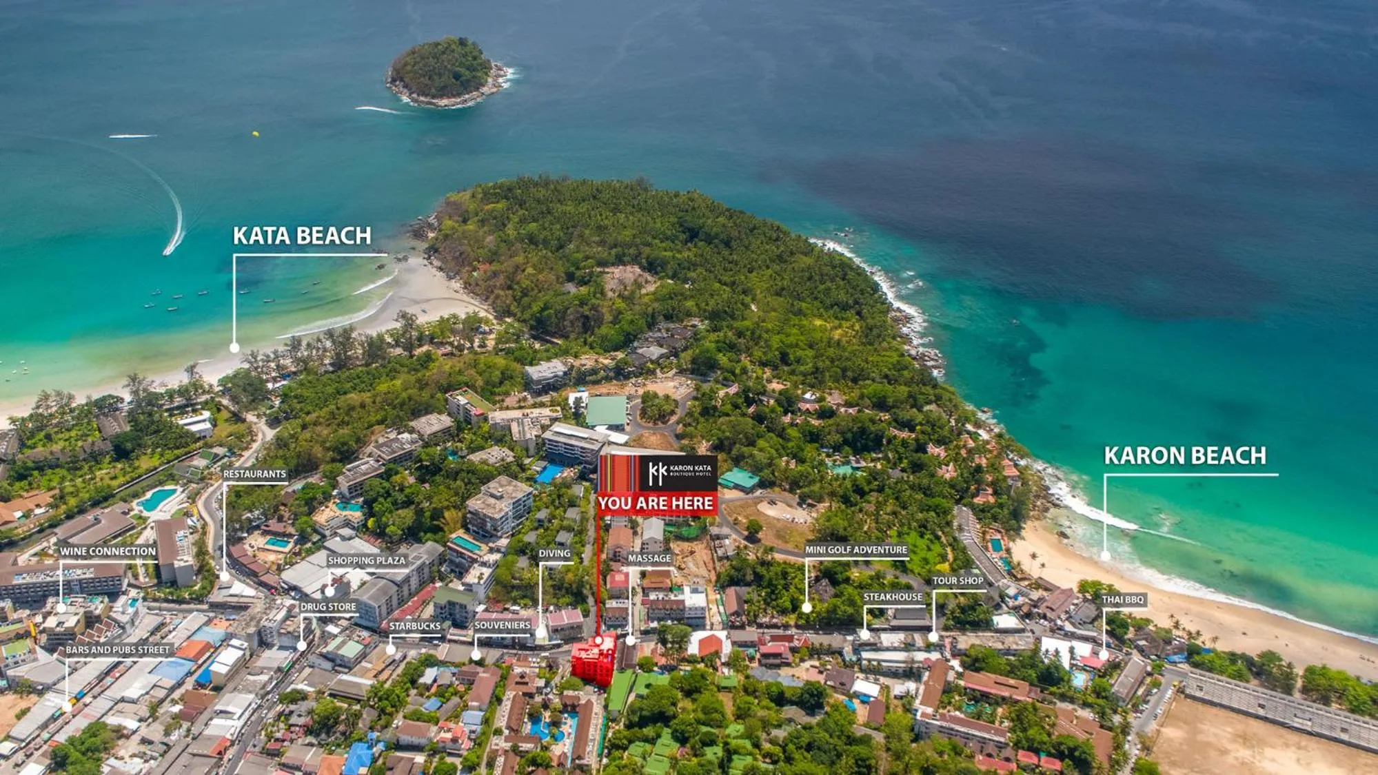 Location in KK Karon Kata Boutique Hotel