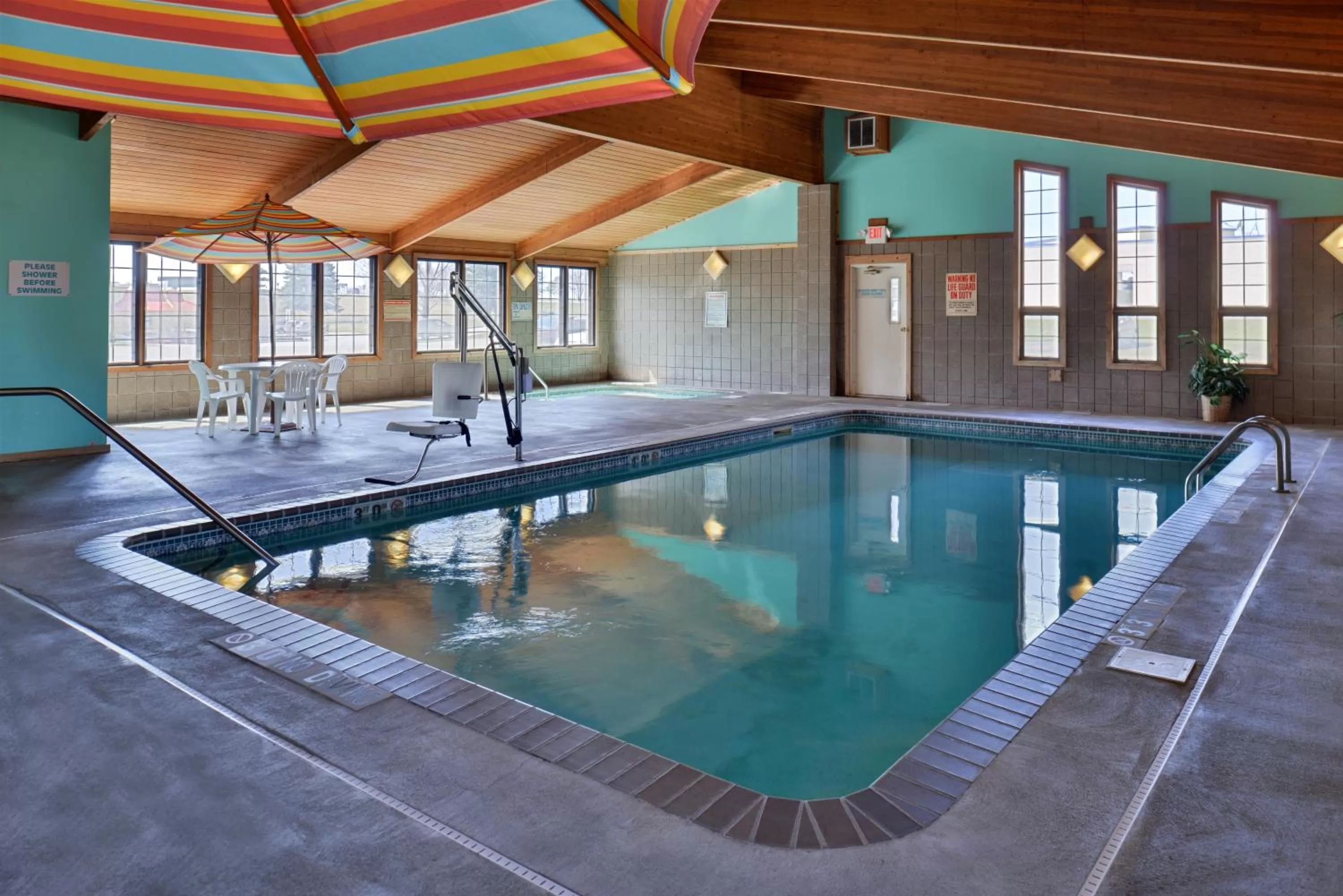 Pool view in Sauk River Inn & Suites, a Travelodge by Wyndham