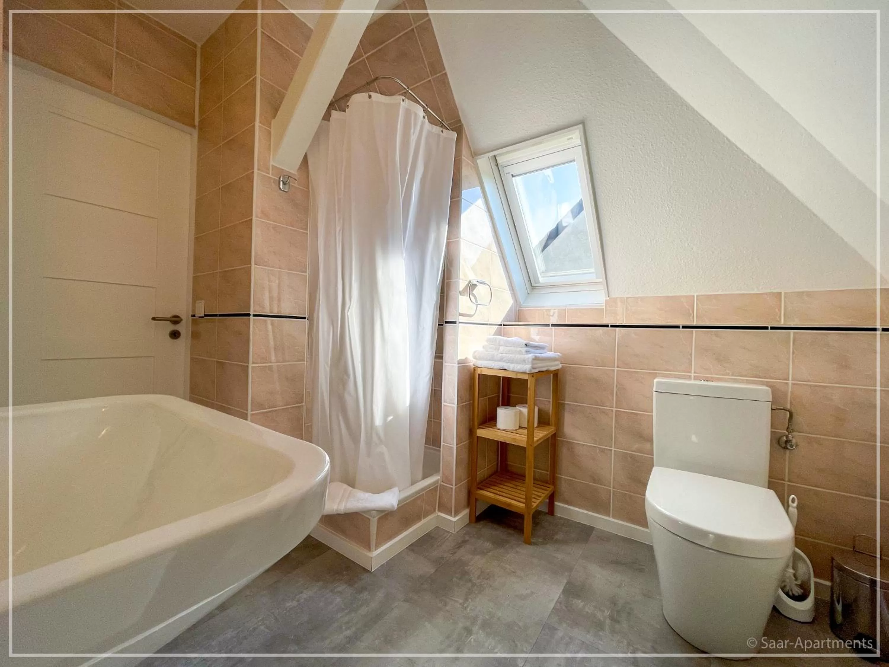 Shower, Bathroom in Saar-Apartments