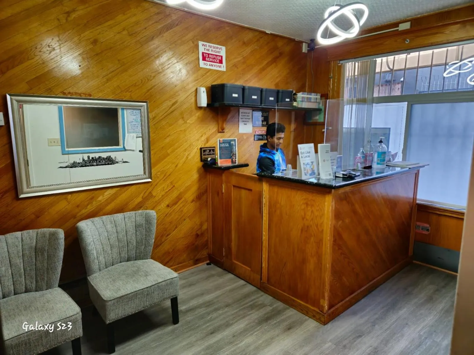 Lobby or reception in European Hostel