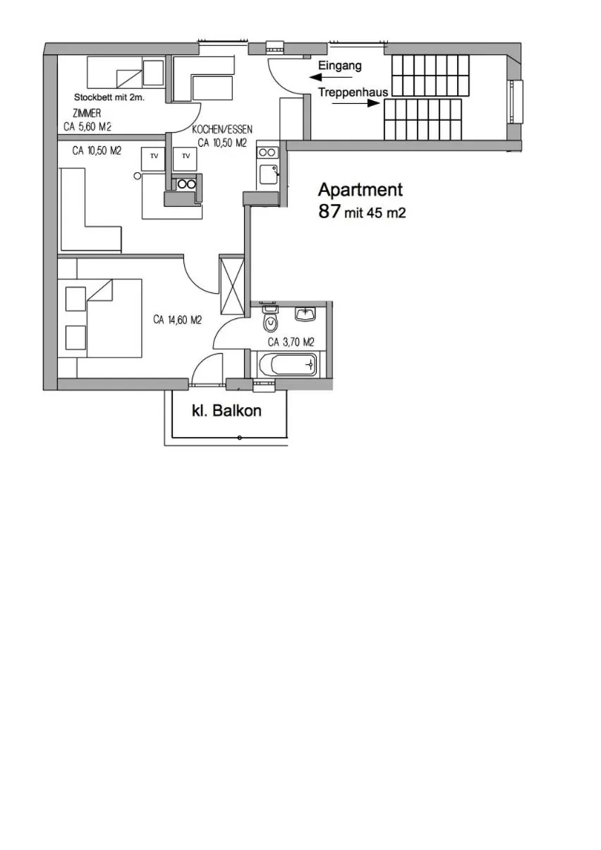 Floor Plan in St Hubertus BnB
