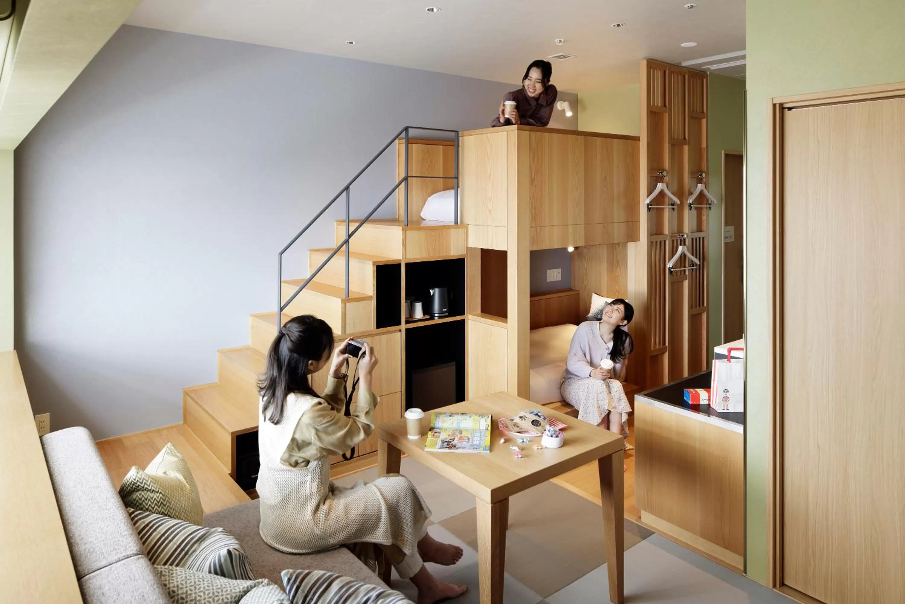 Living room in OMO7 Osaka by Hoshino Resorts