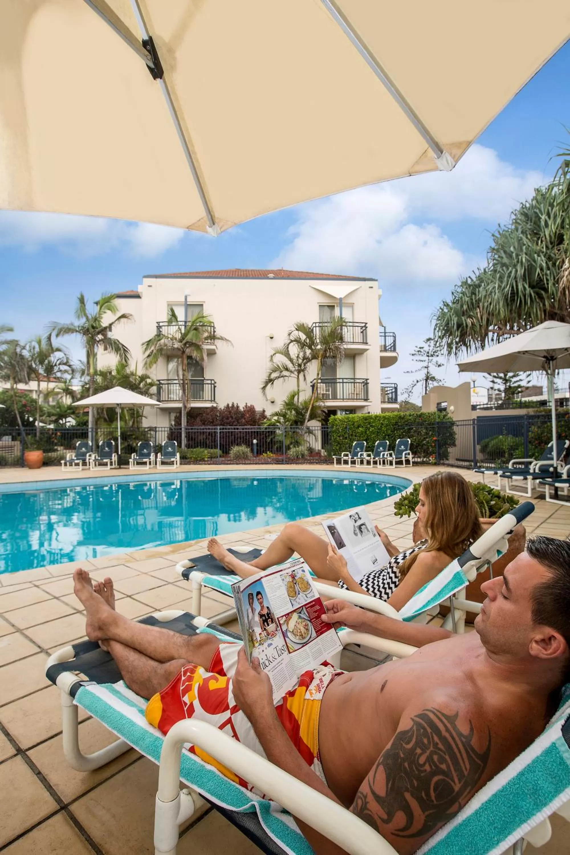 People in Golden Riviera Absolute Beachfront Resort