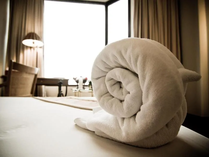 Decorative detail, Bed in Laithong Hotel