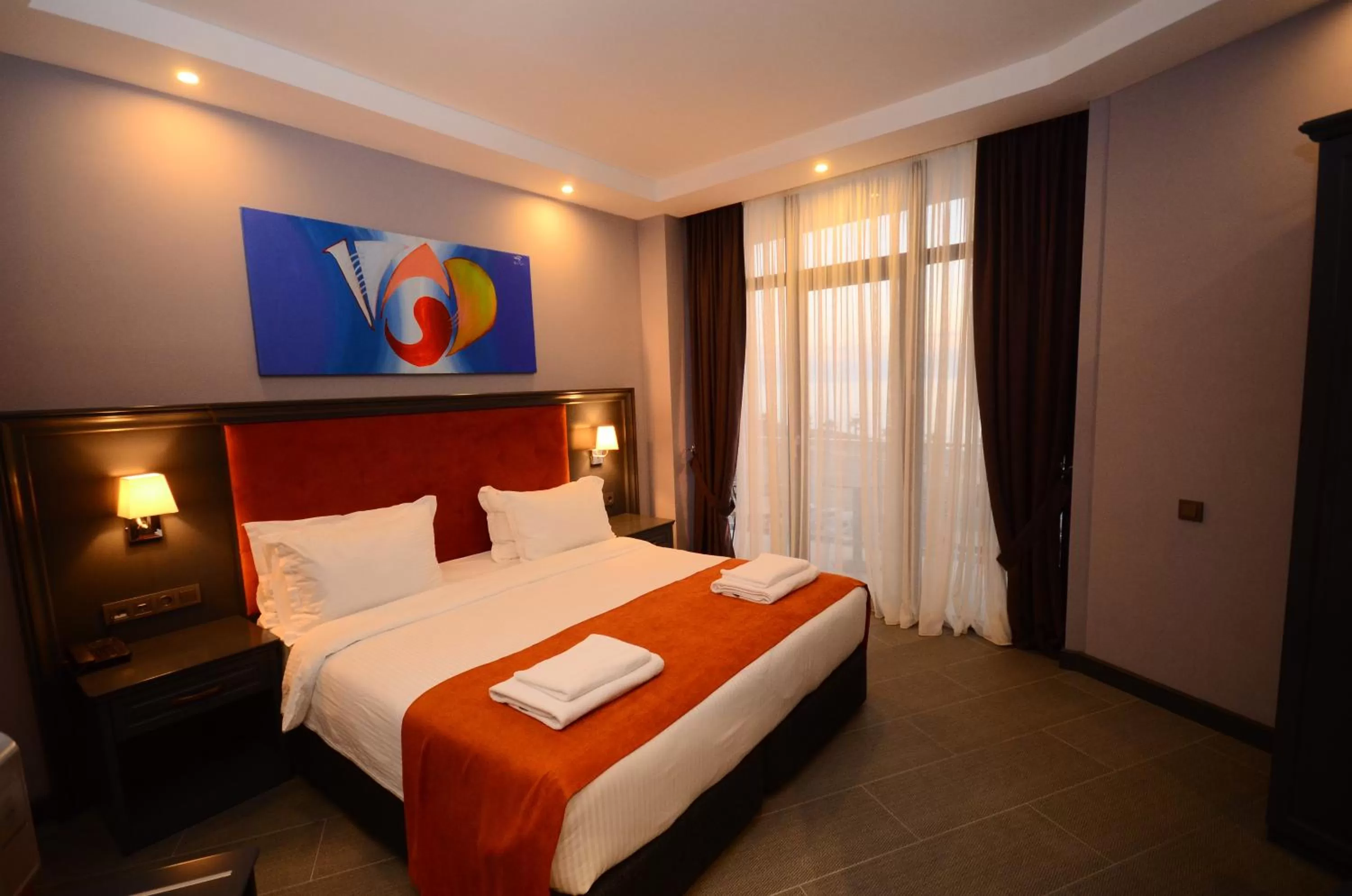 Bathroom, Bed in Batumi Palm Hotel