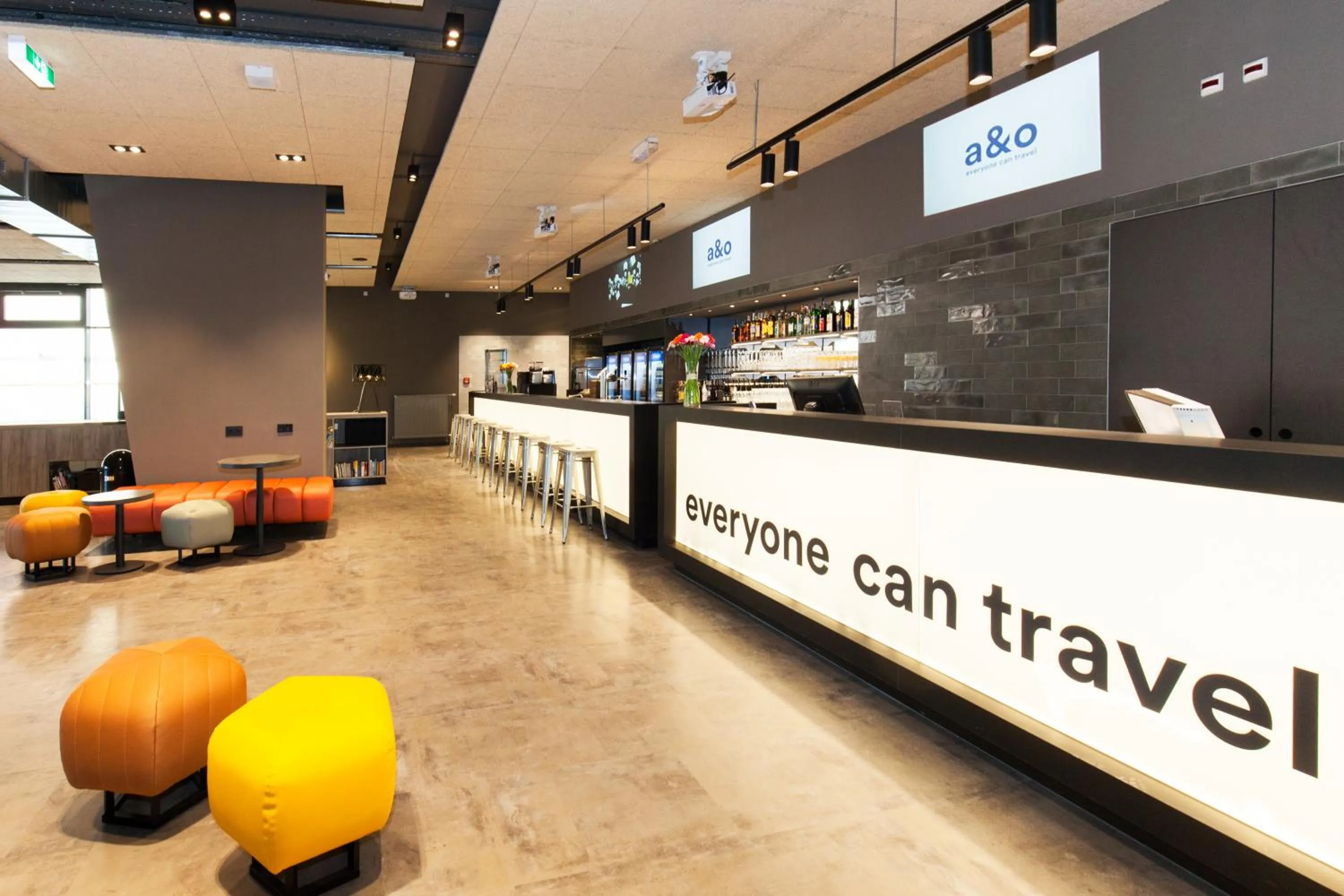 Lobby or reception in a&o Prague Rhea