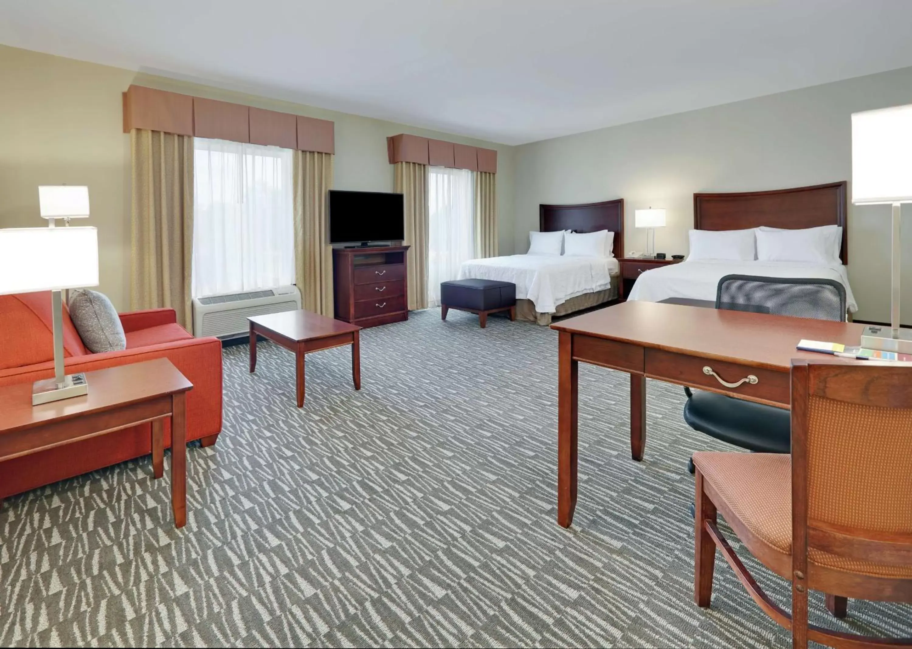 Queen Studio Suite with Two Queen Beds and Sofa Bed - Non-Smoking in Hampton Inn & Suites Southern Pines-Pinehurst Queen Studio Suite with Two Queen Beds and Sofa Bed - Non-Smoking in Hampton Inn & Suites Southern Pines-Pinehurst