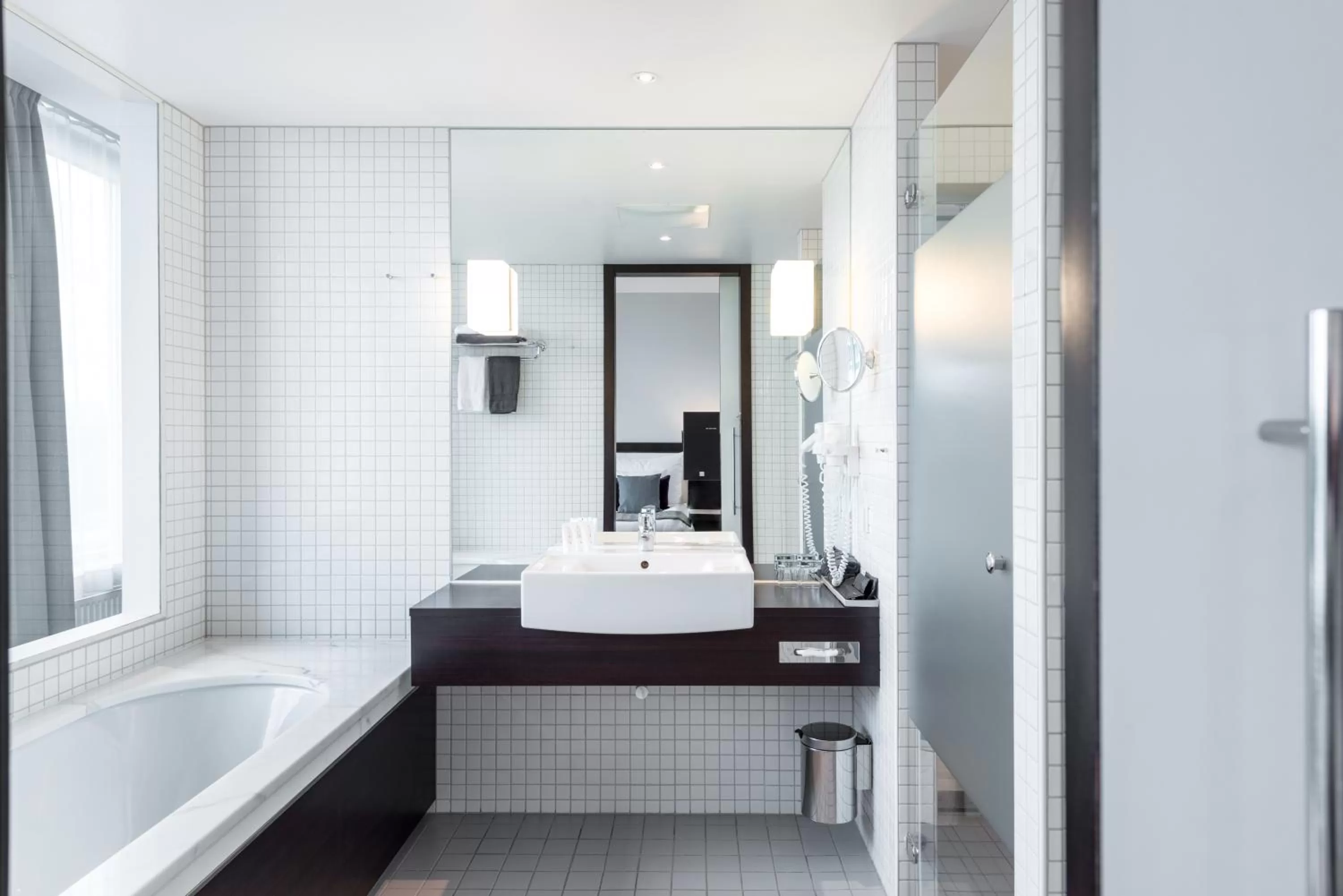 Bathroom, Bed in Clarion Hotel Stockholm