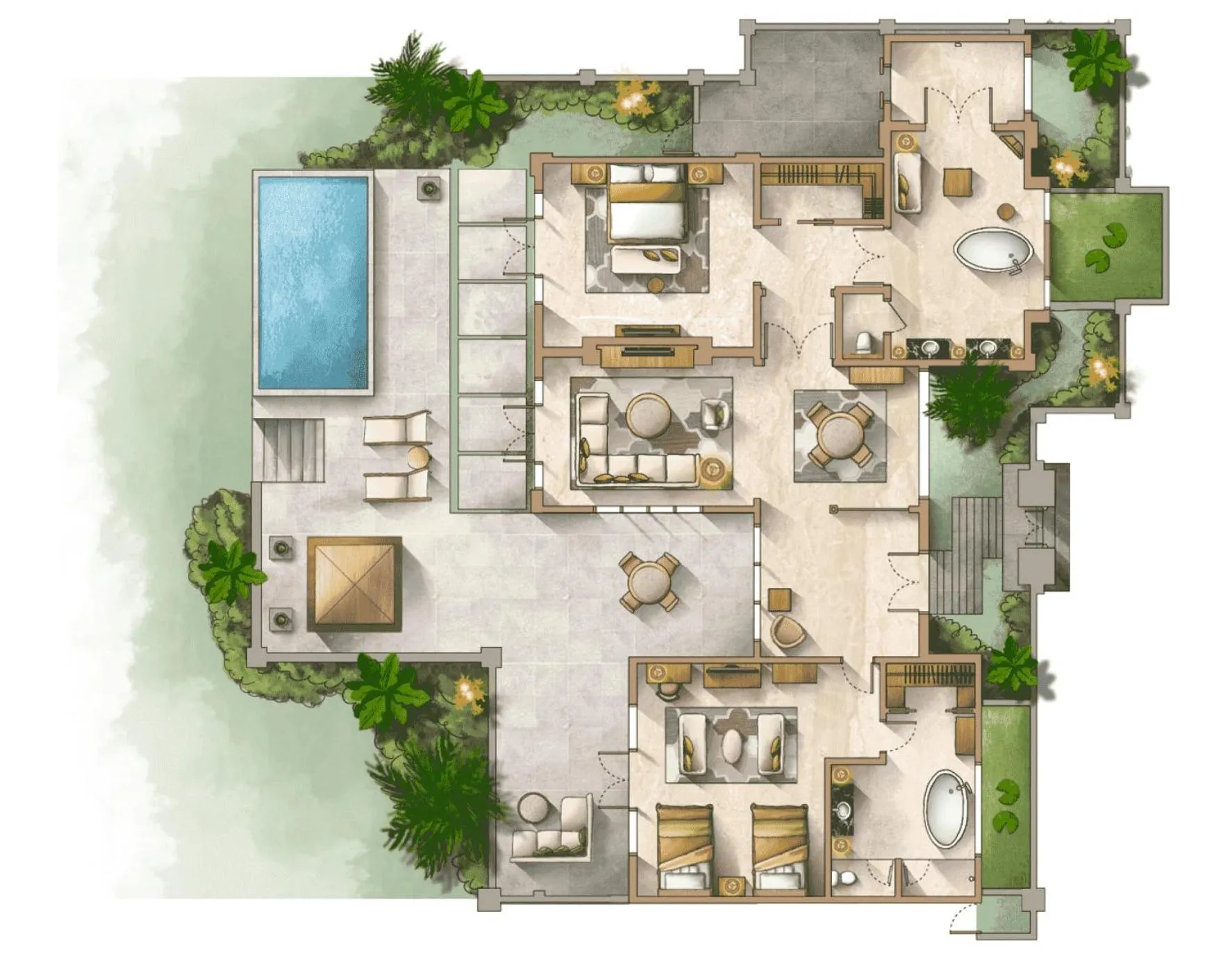 Floor plan in AYANA Villas Bali