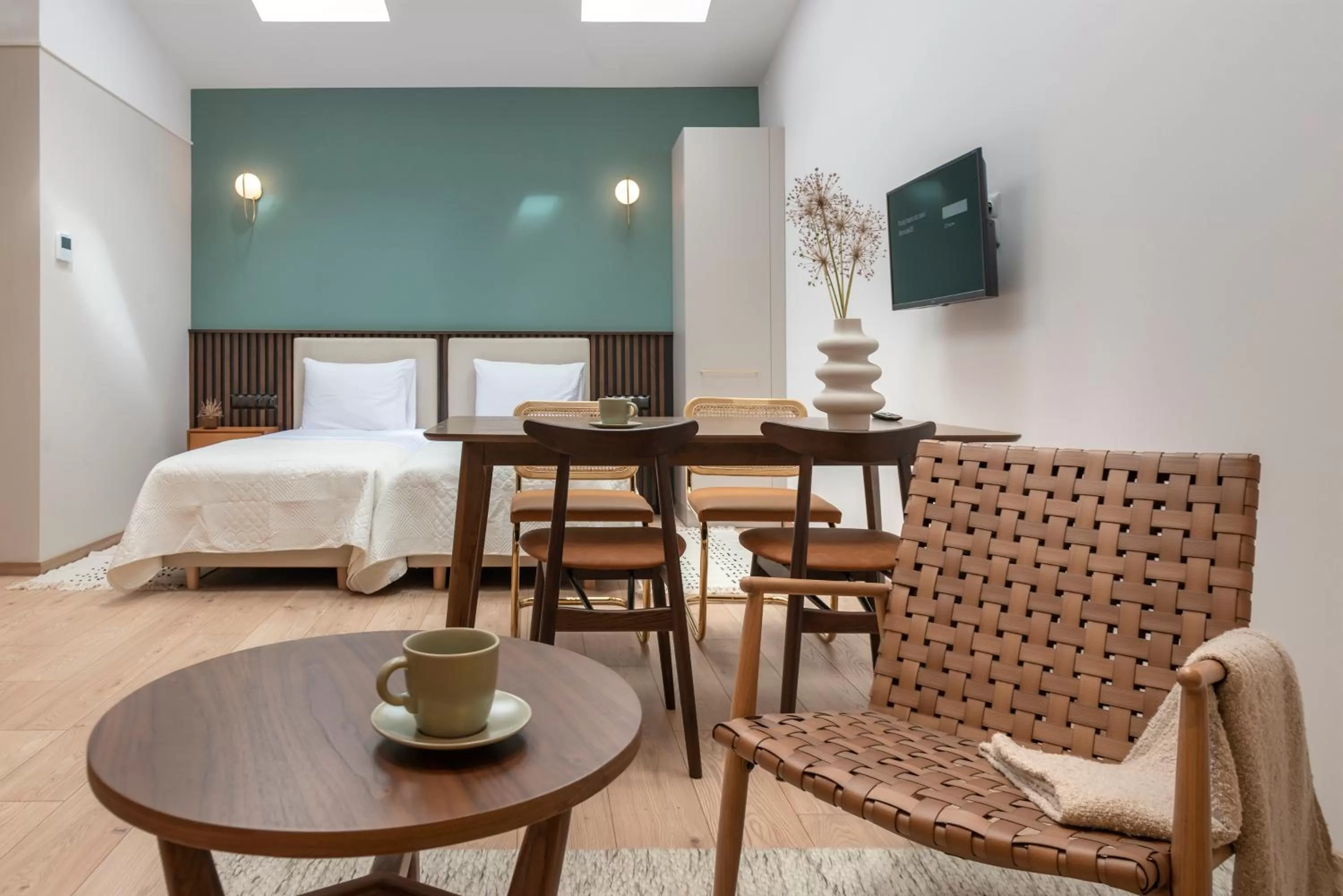 Dining area, Bed in Monciak55 Sopot Apartments