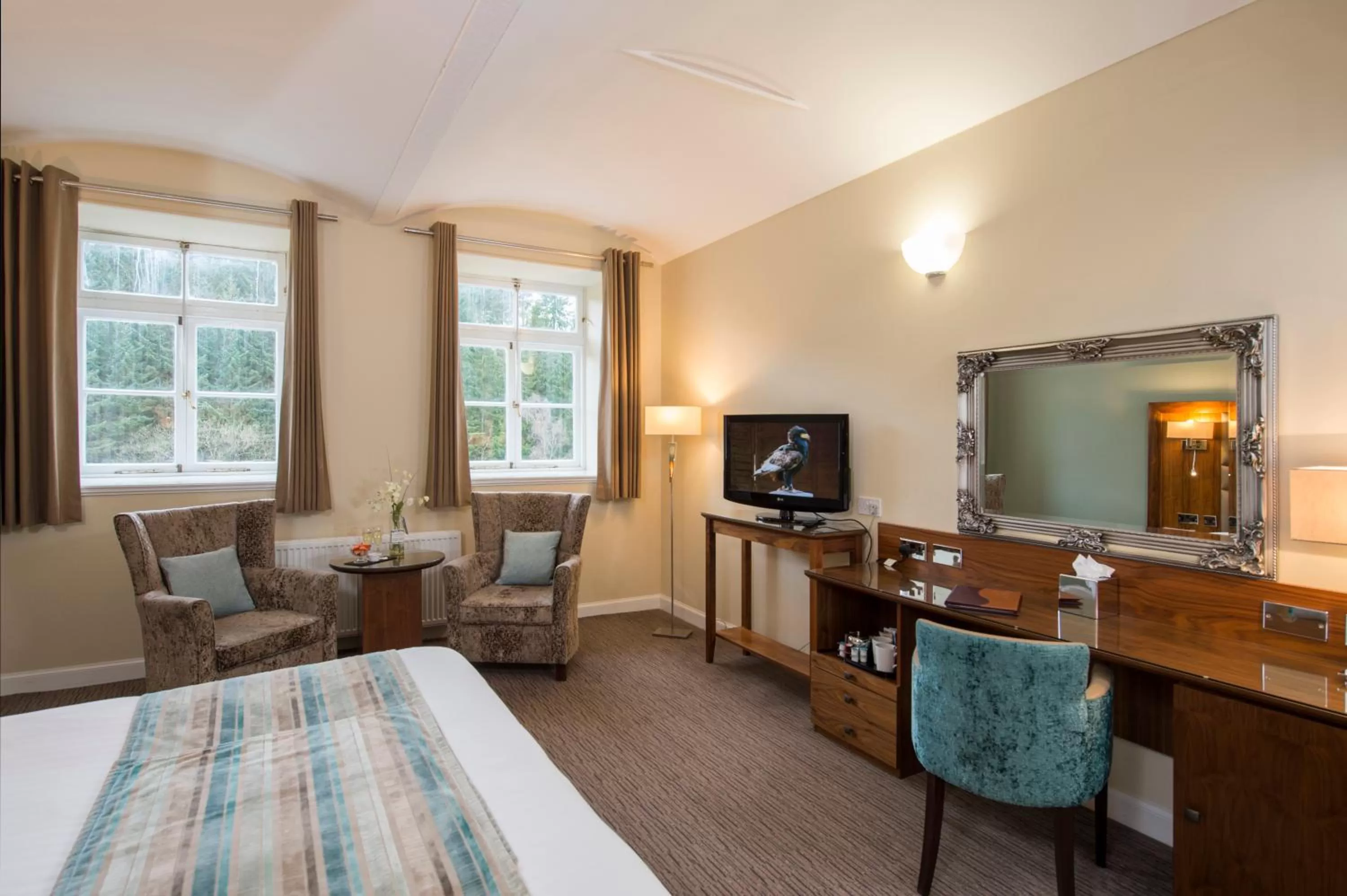 Bed in New Lanark Mill Hotel