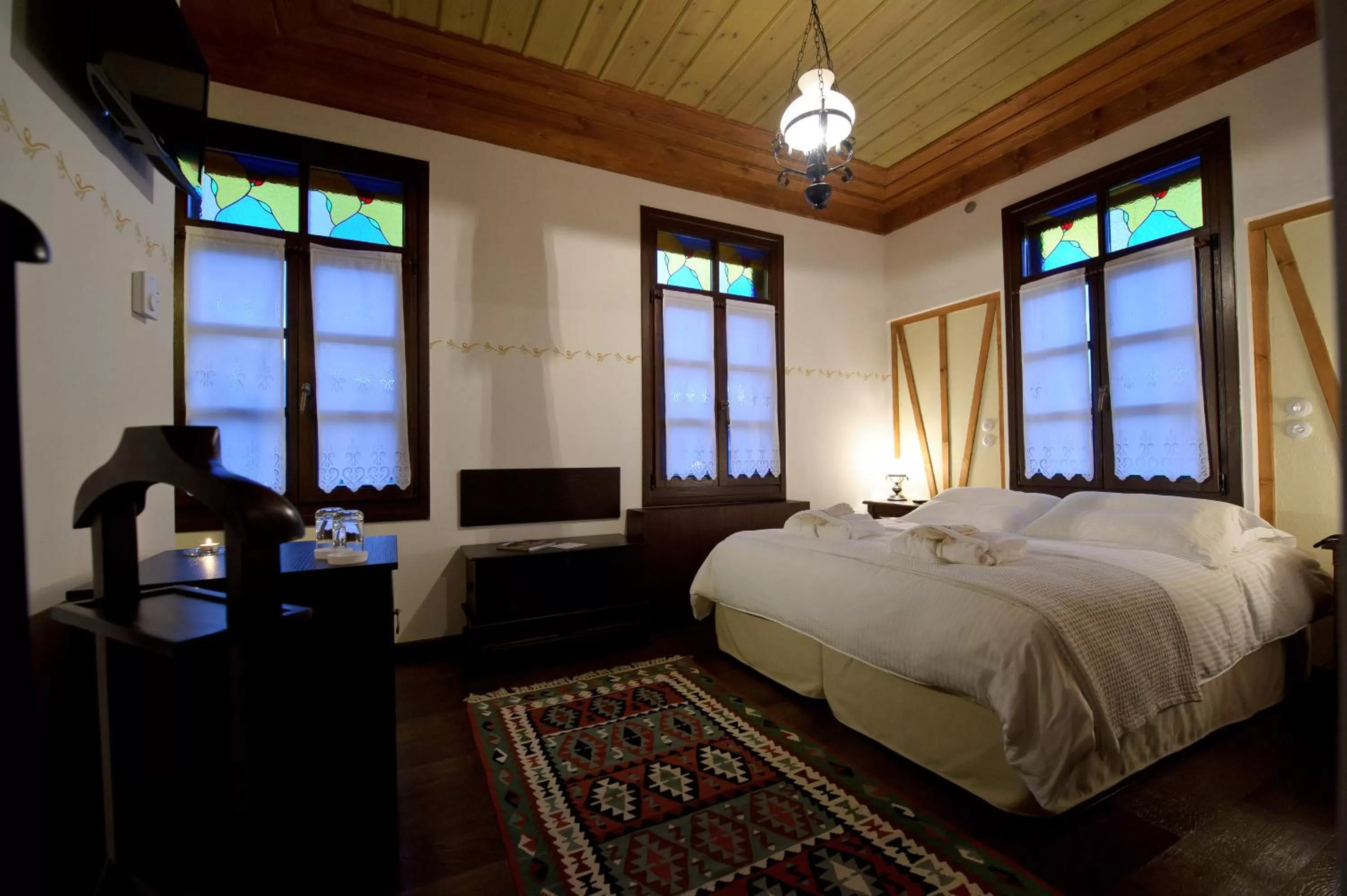 Bed in Orologopoulos Mansion Luxury Hotel