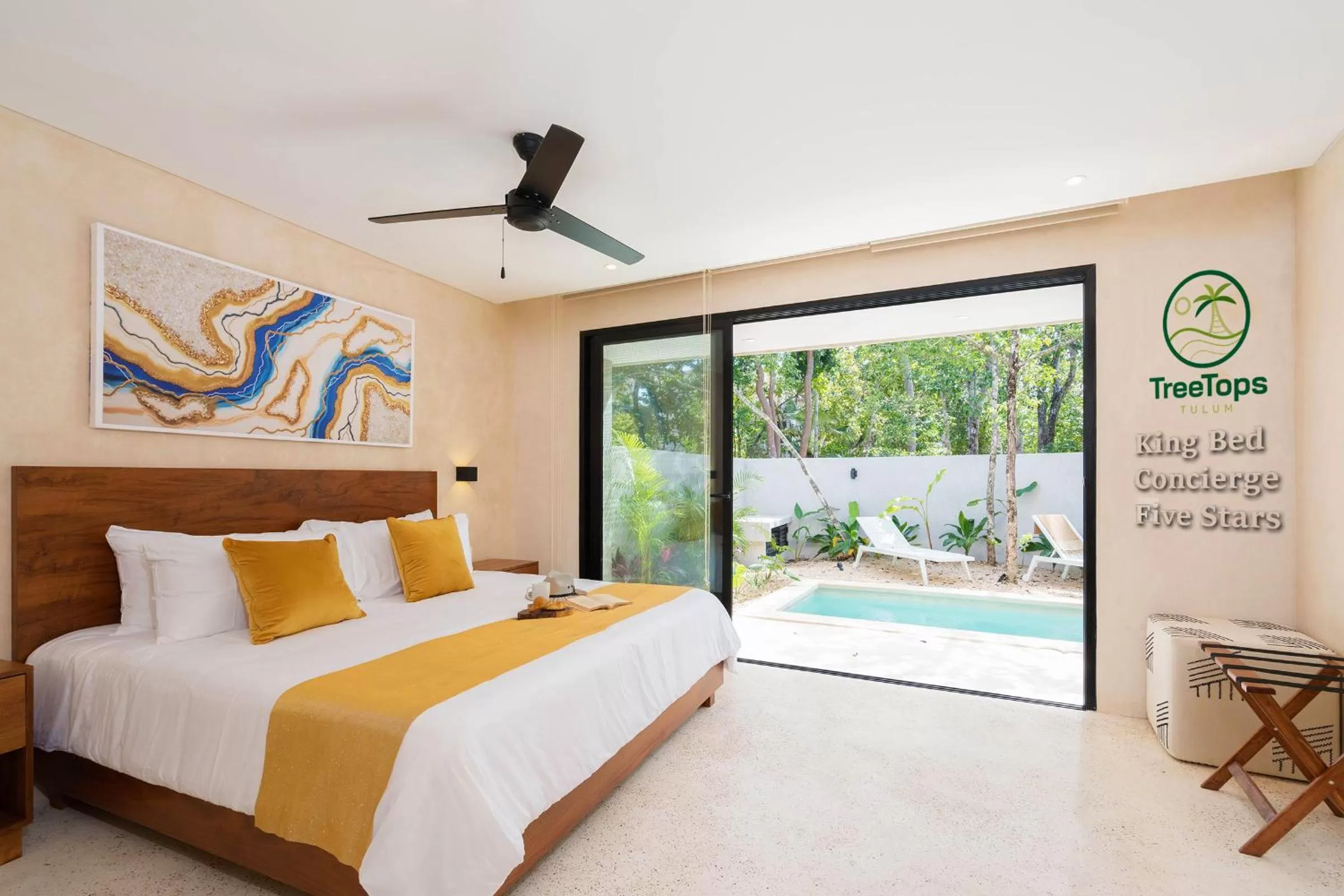 Bedroom, Bed in Suites at TreeTops Tulum