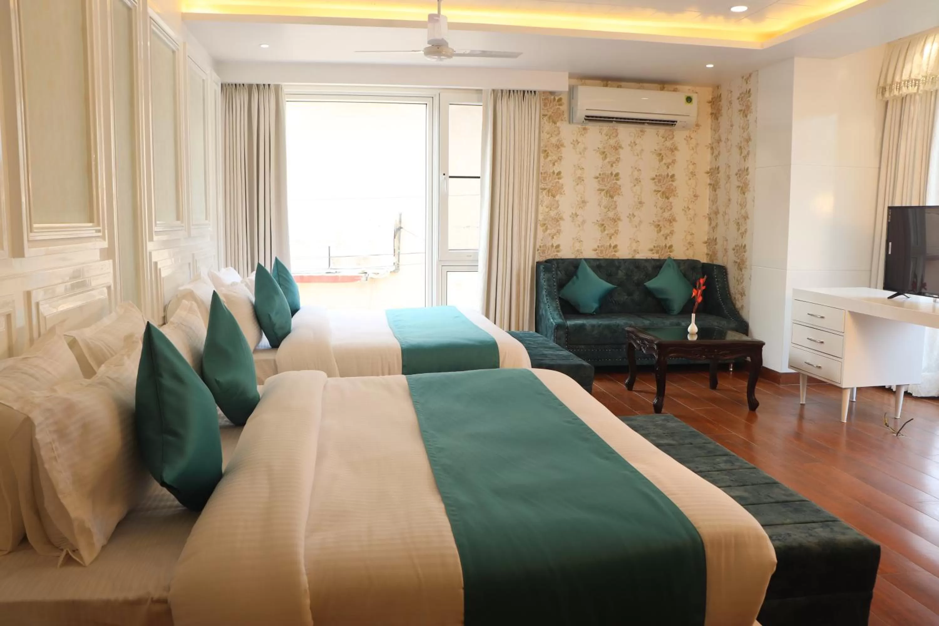 Photo of the whole room, Bed in Hotel Green - Behind Parmarth Niketan
