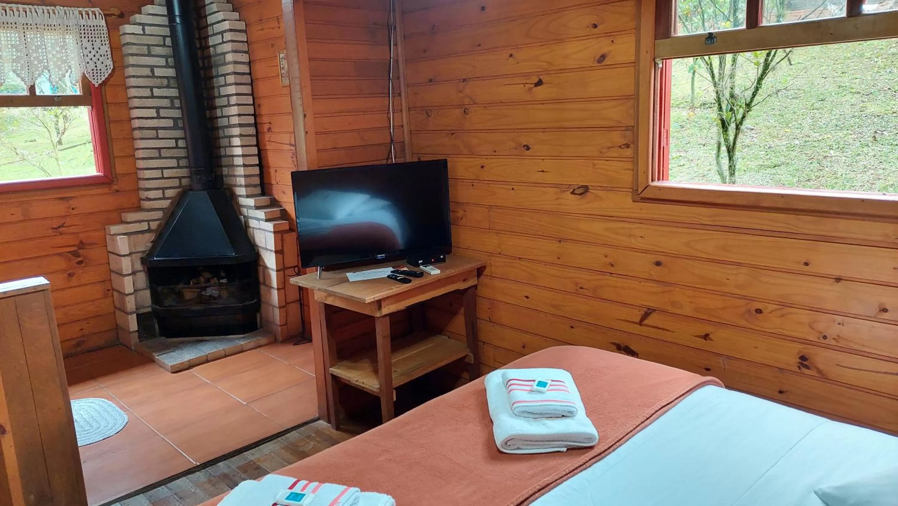 Bed in Pousada da Chacara