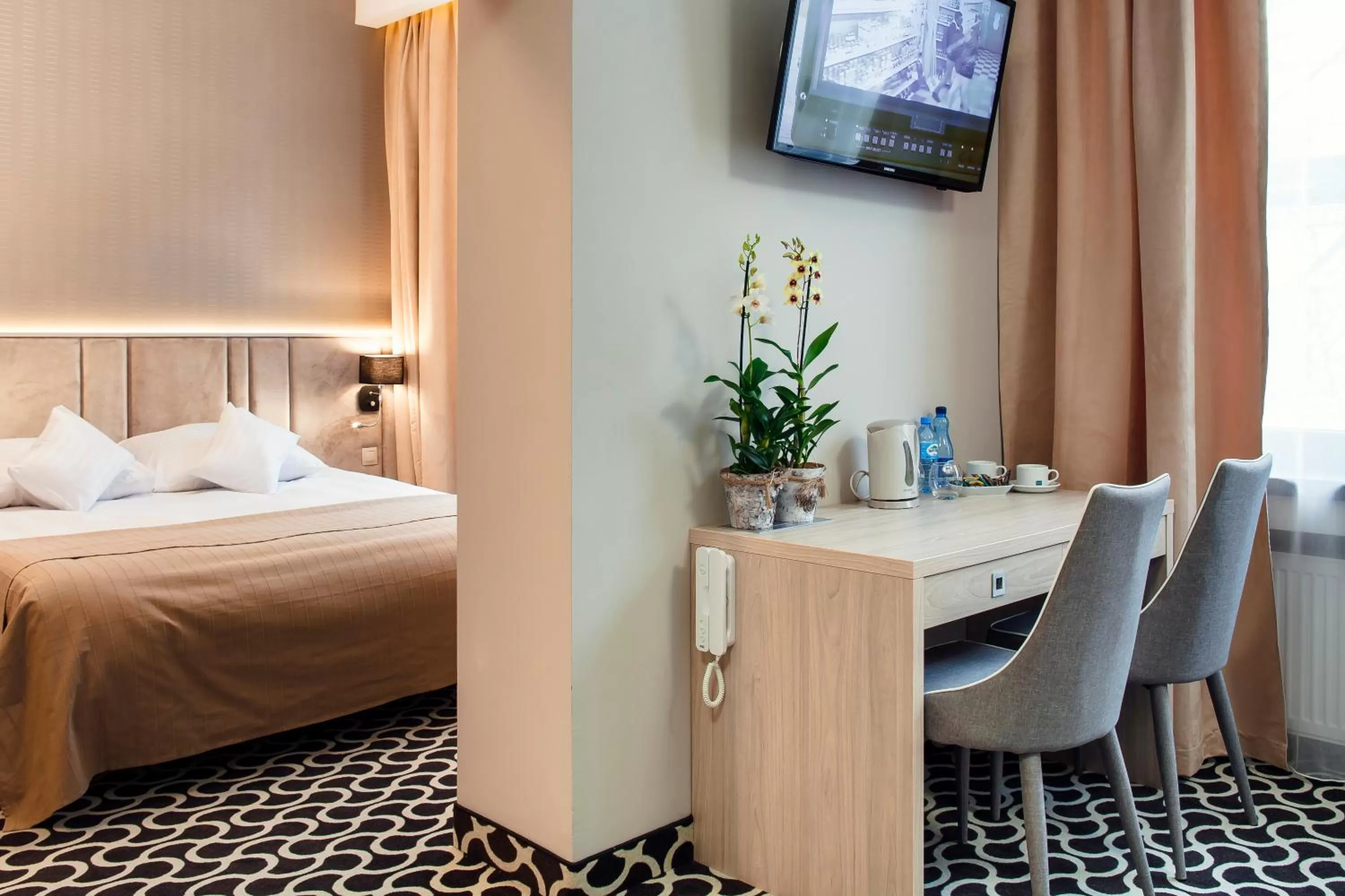 TV and multimedia, Bed in Art Hotel's Sosnowiec