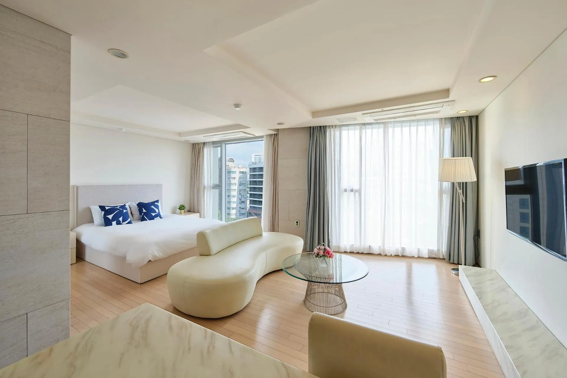 Bed in The Island Blue Hotel