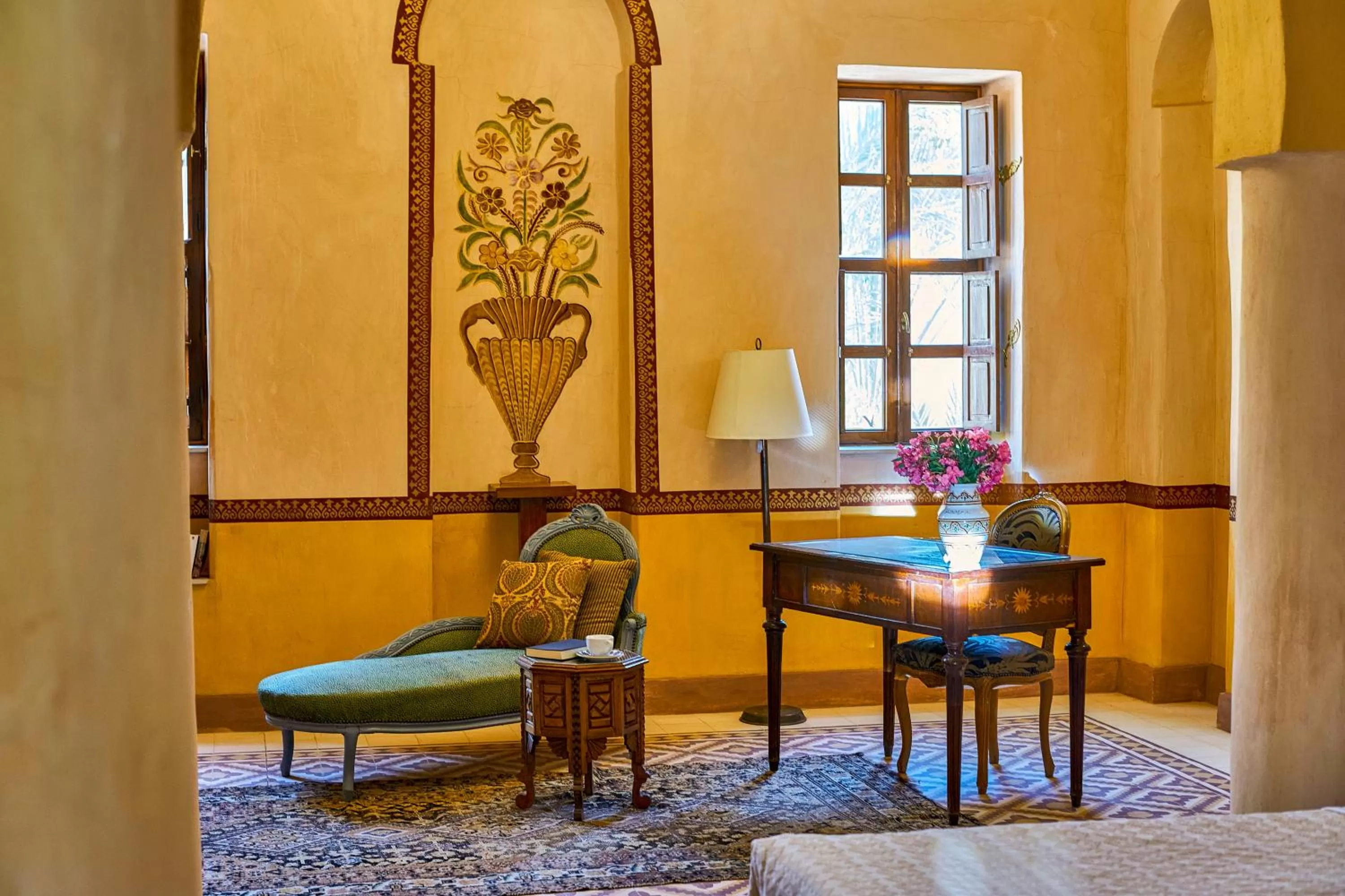 Seating area in Al Moudira Hotel