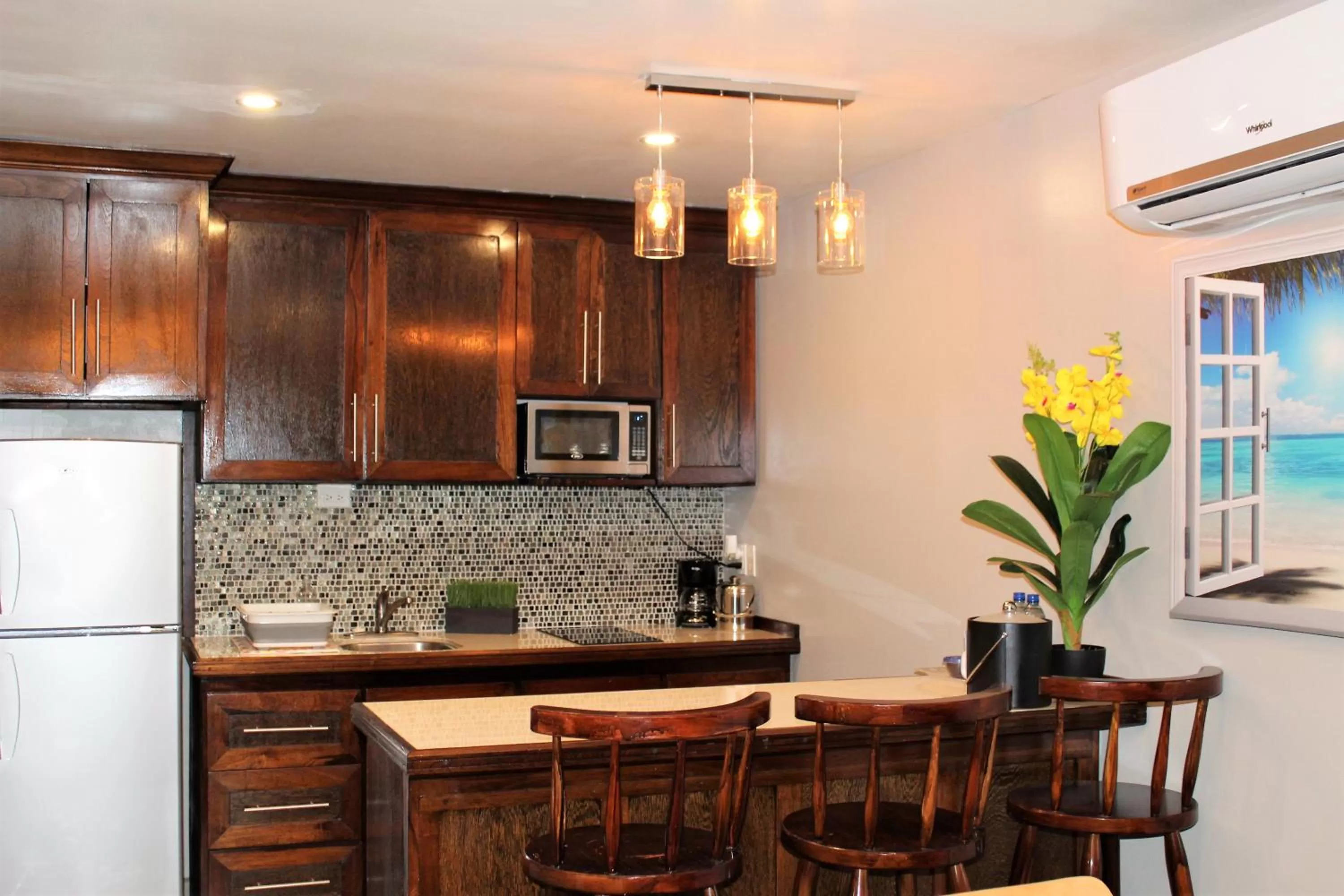 Kitchen or kitchenette in Barefoot Caye Caulker Hotel