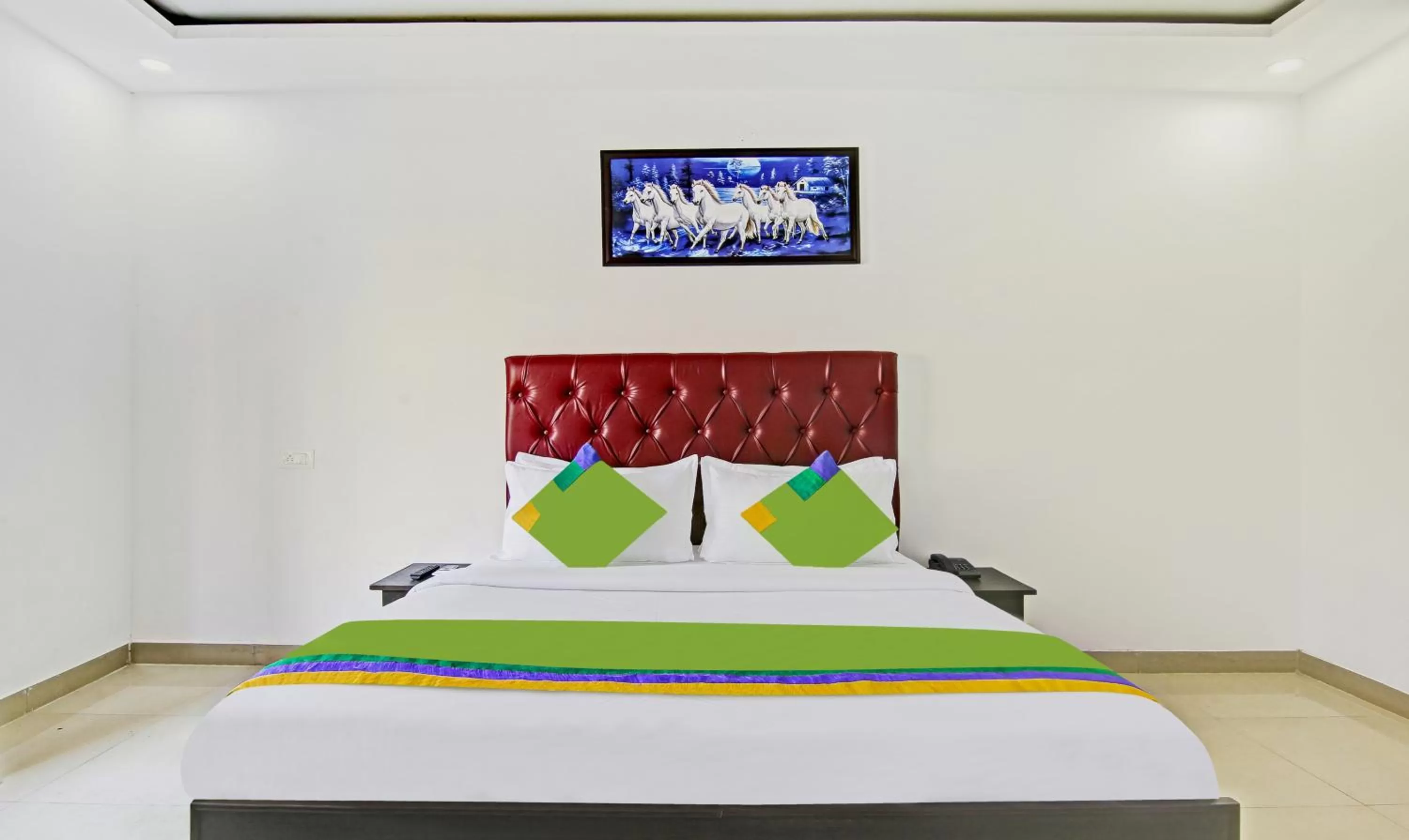 Bedroom, Bed in Treebo Trend Royal Empire