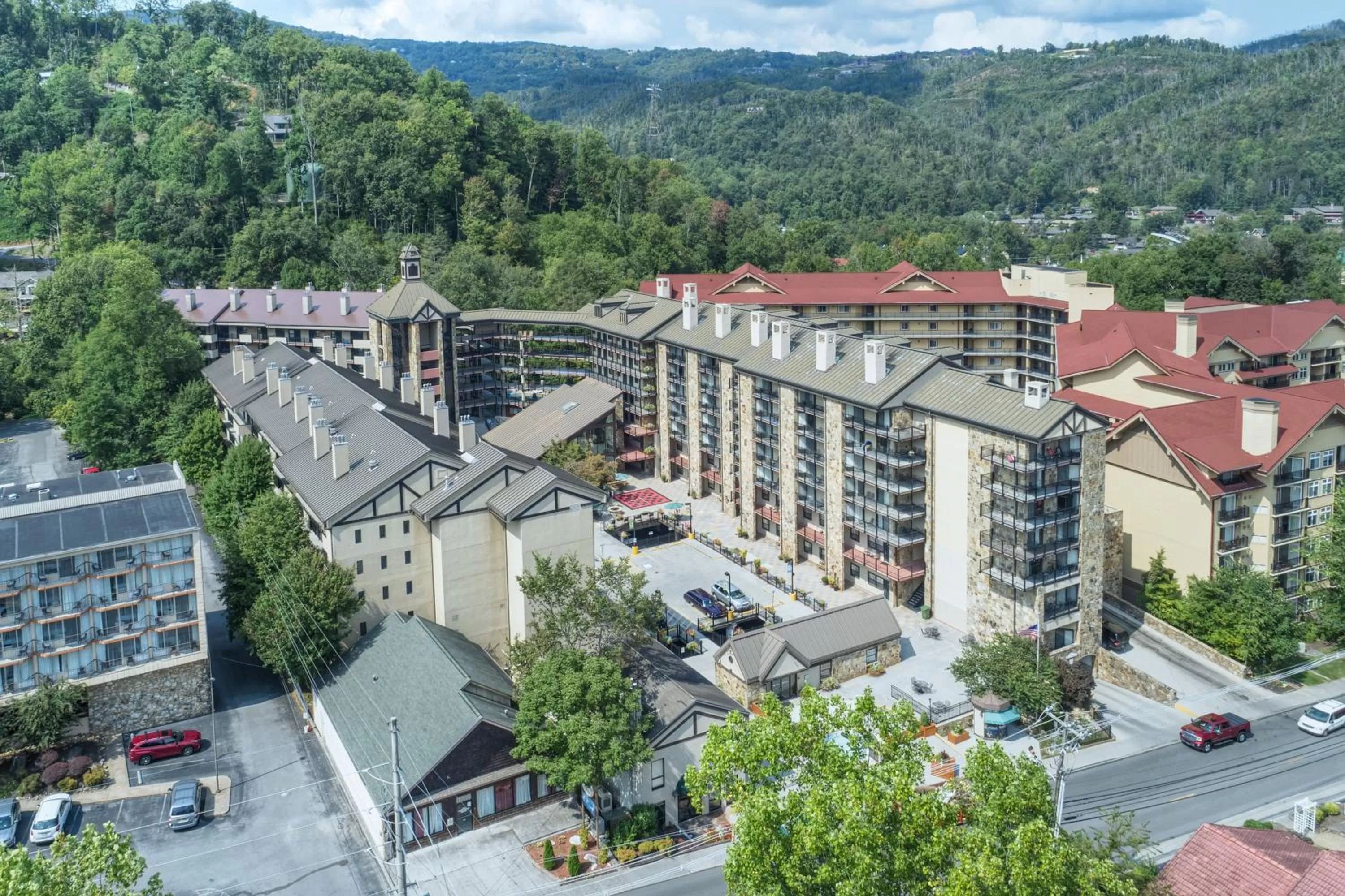 Bird's eye view in Gatlinburg Town Square