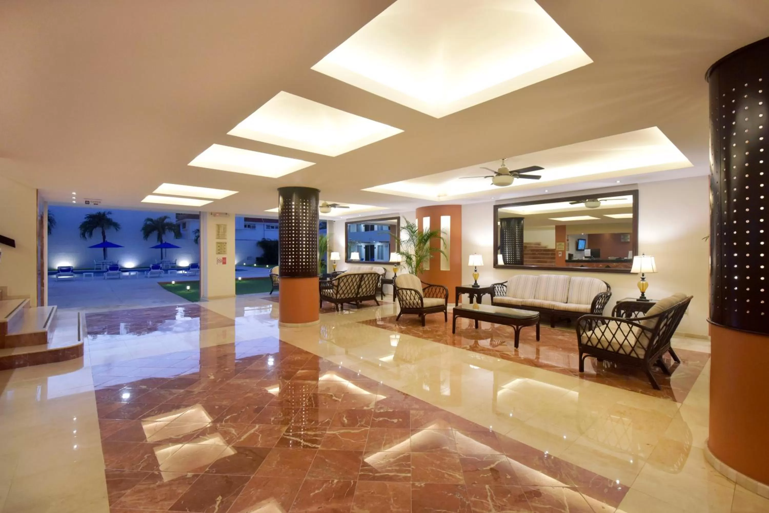Lobby or reception in Hotel Bonampak