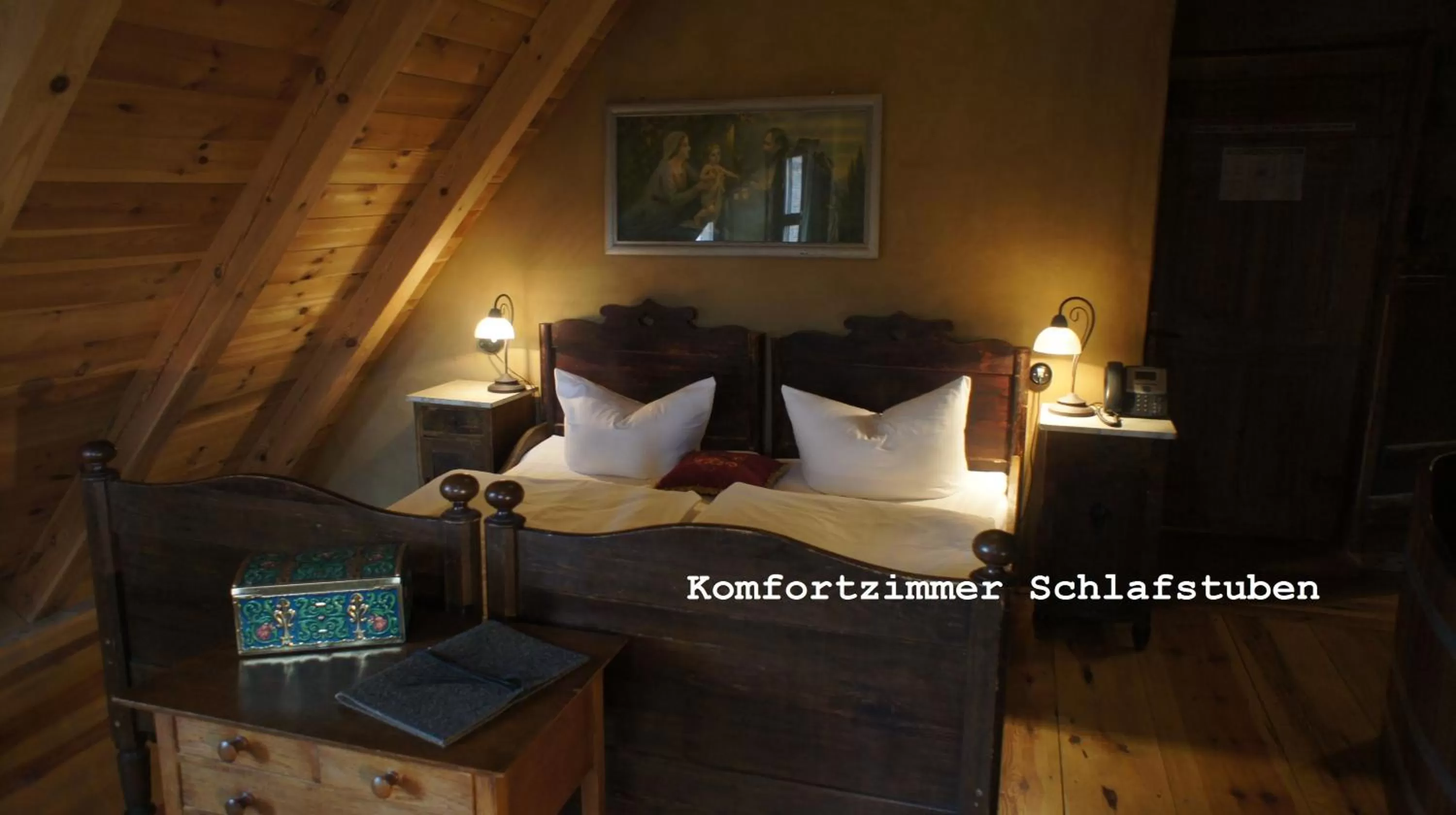 Decorative detail, Bed in Exempel Schlafstuben und Quartier Langer Hals