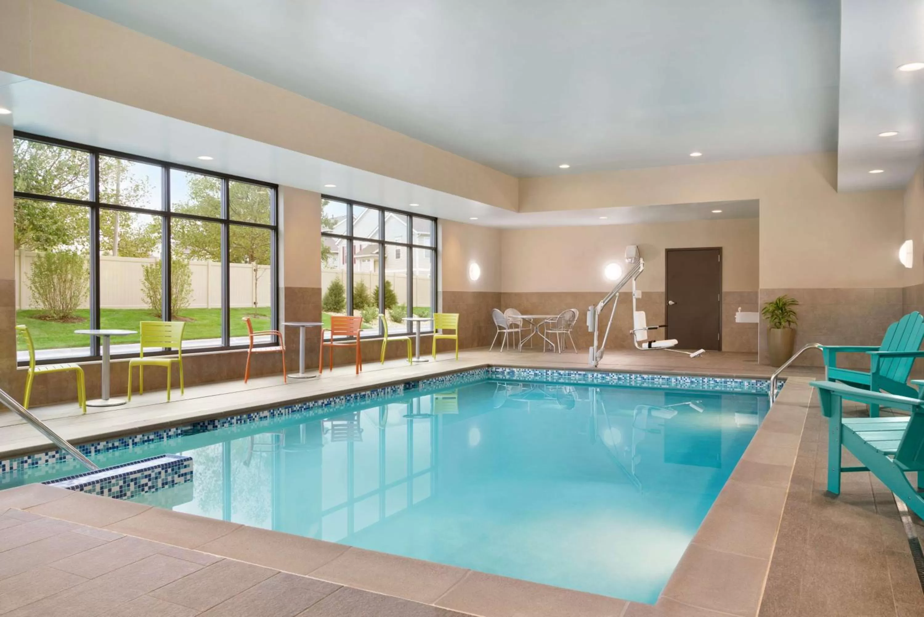 Pool view in Home2 Suites By Hilton Joliet Plainfield