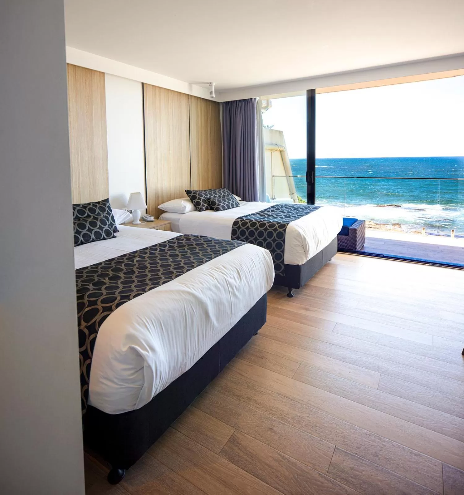 Beach, Bed in Ocean Front Motel