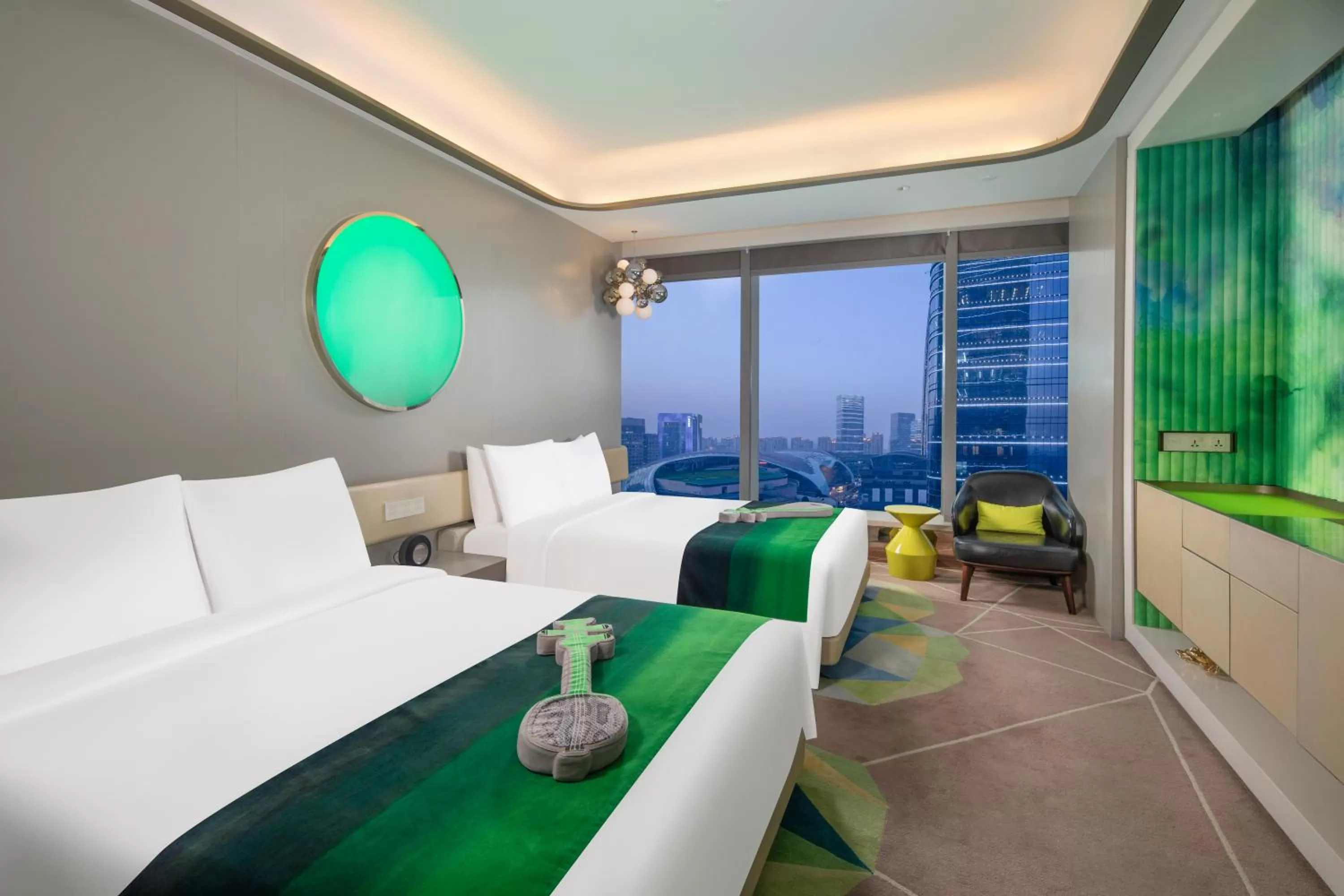 Photo of the whole room, Bed in W Suzhou - Jinji Lake