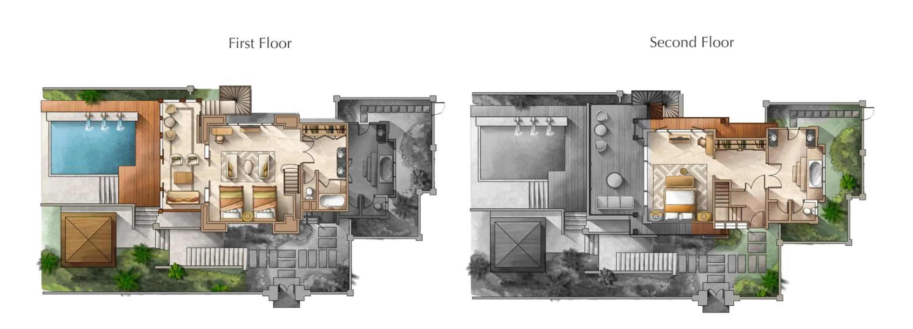 Floor plan in AYANA Villas Bali