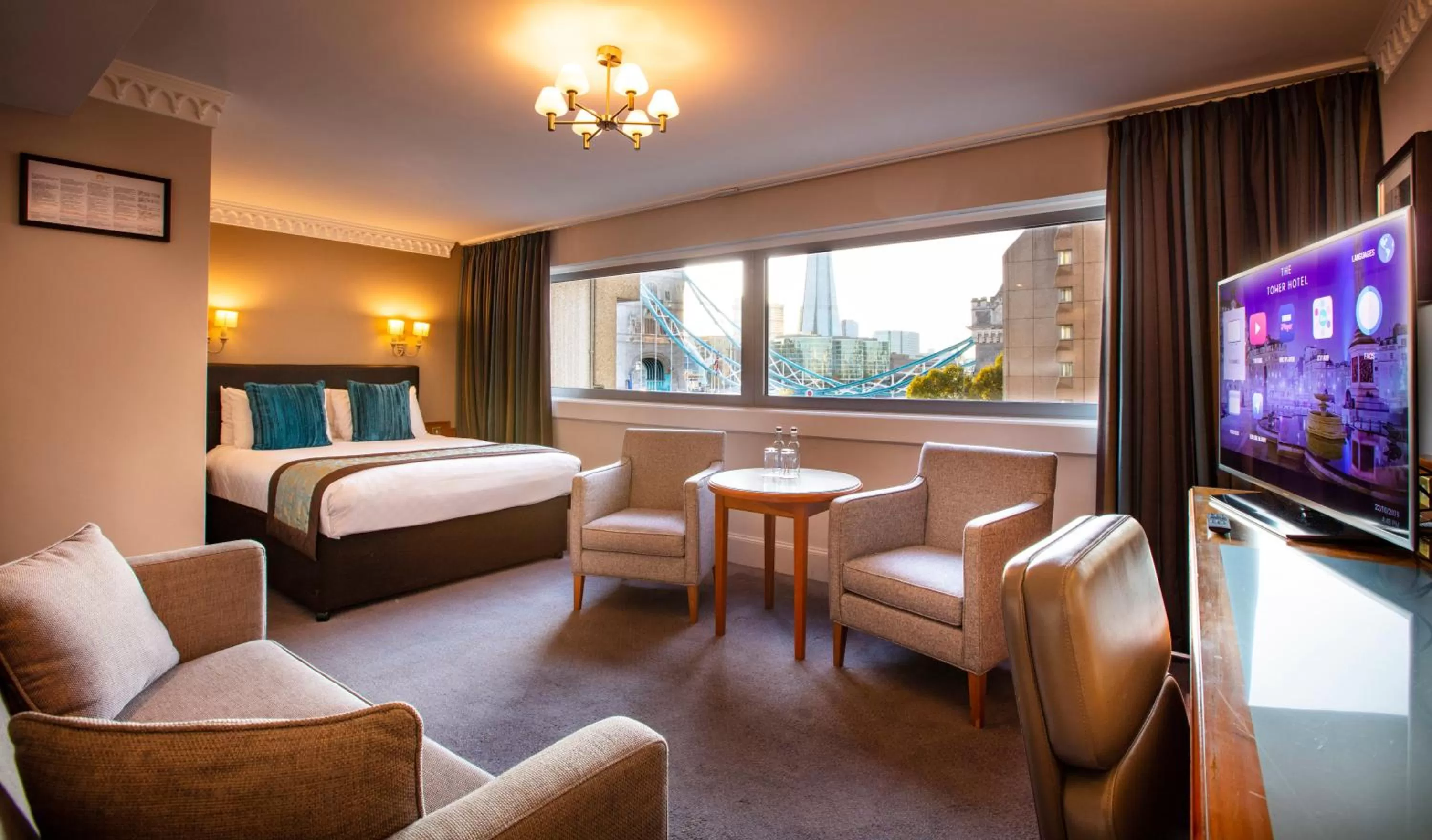 Seating area, Bed in The Tower Hotel, by Thistle