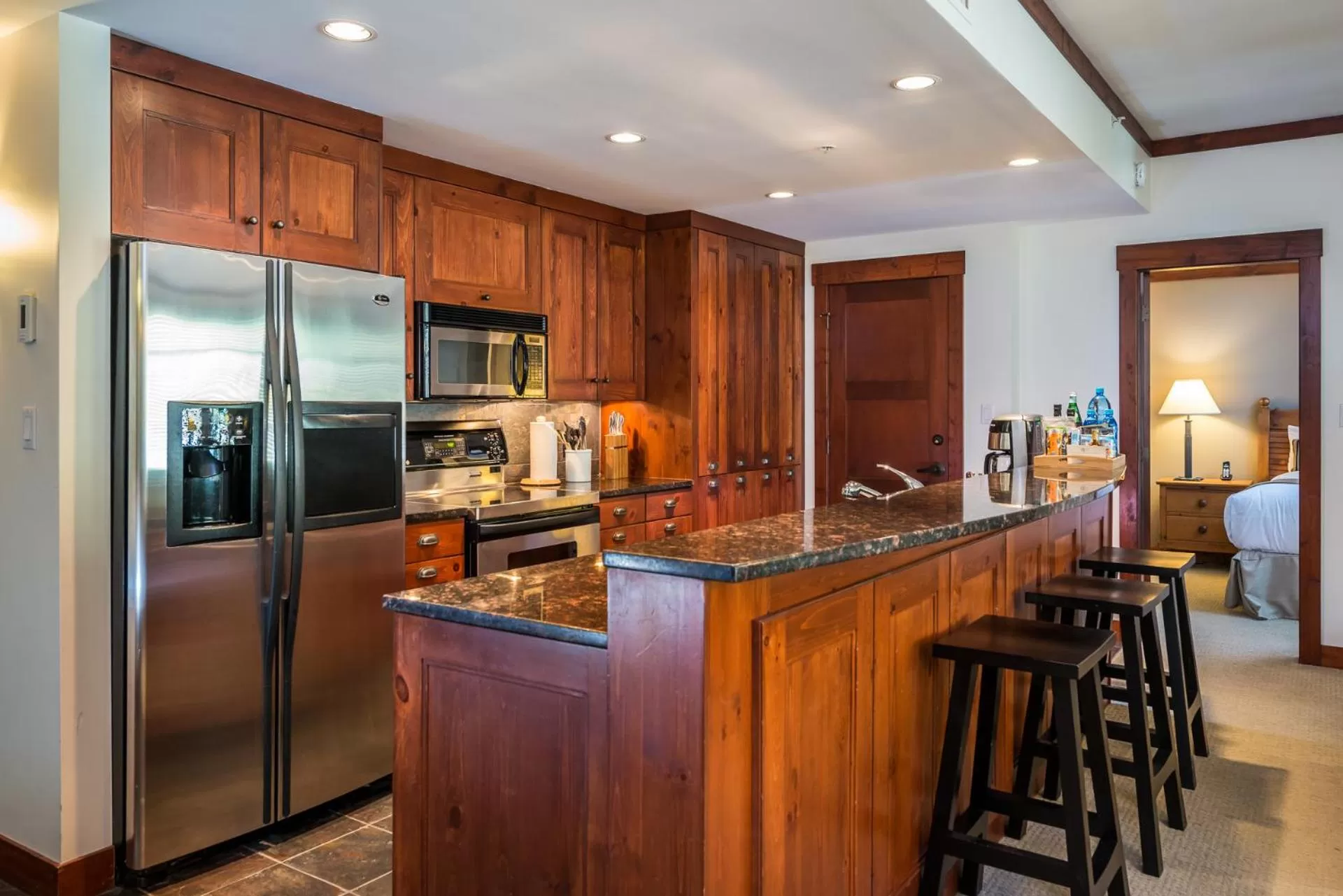 kitchen in First Tracks Lodge, by Lodging Ovations