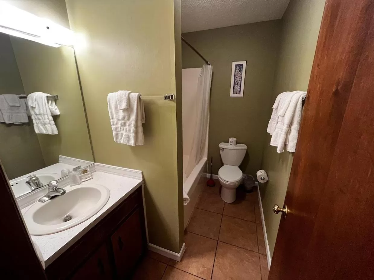 Bathroom in Meadowlark Motel with Restaurant & Bar