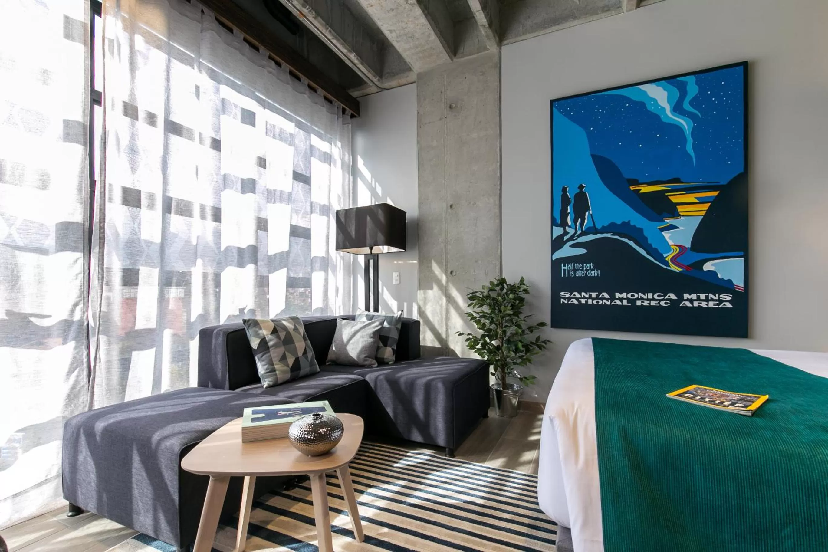 Living room, Bed in Factory Lofts Hotel