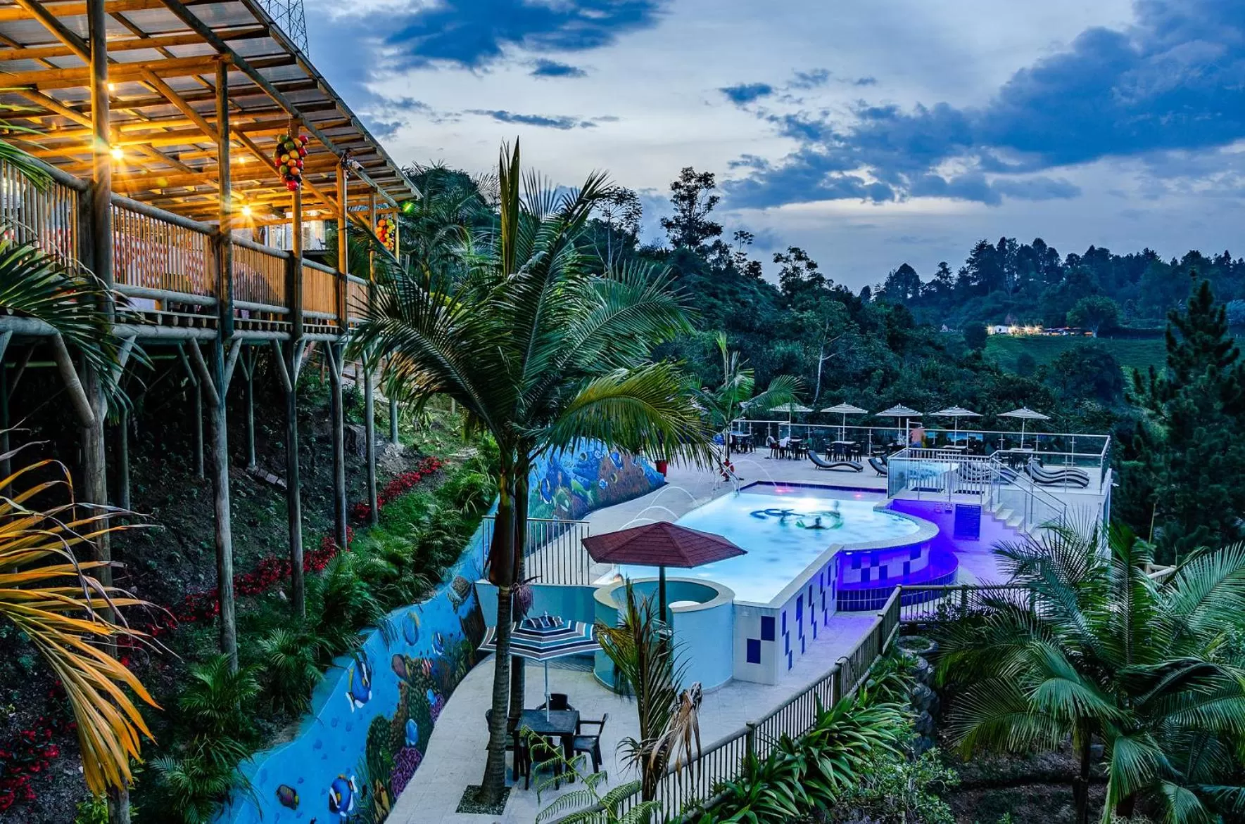 Pool View in Hotel Santa Maria de las Aguas Peñol