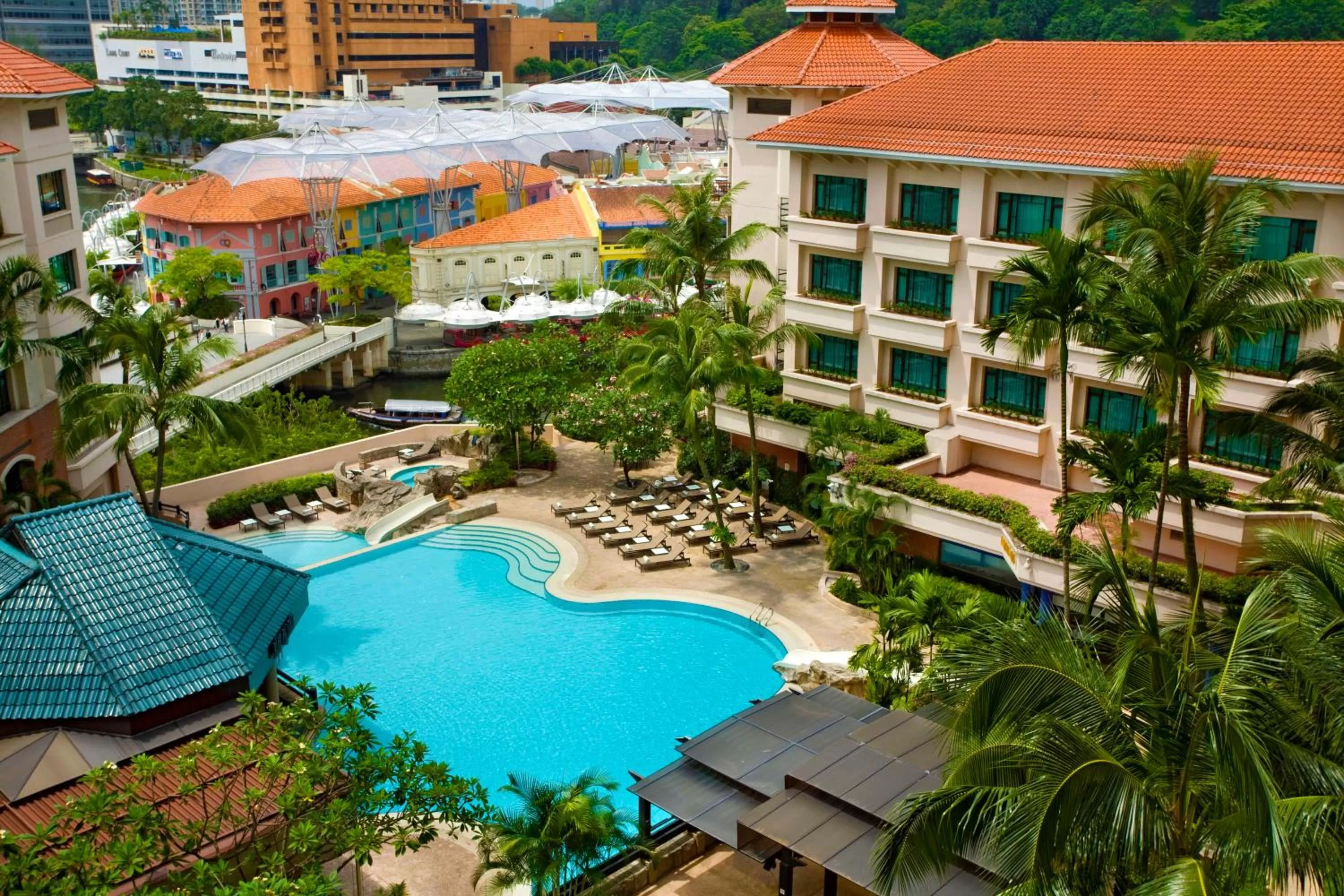 Pool view in Paradox Singapore Merchant Court at Clarke Quay