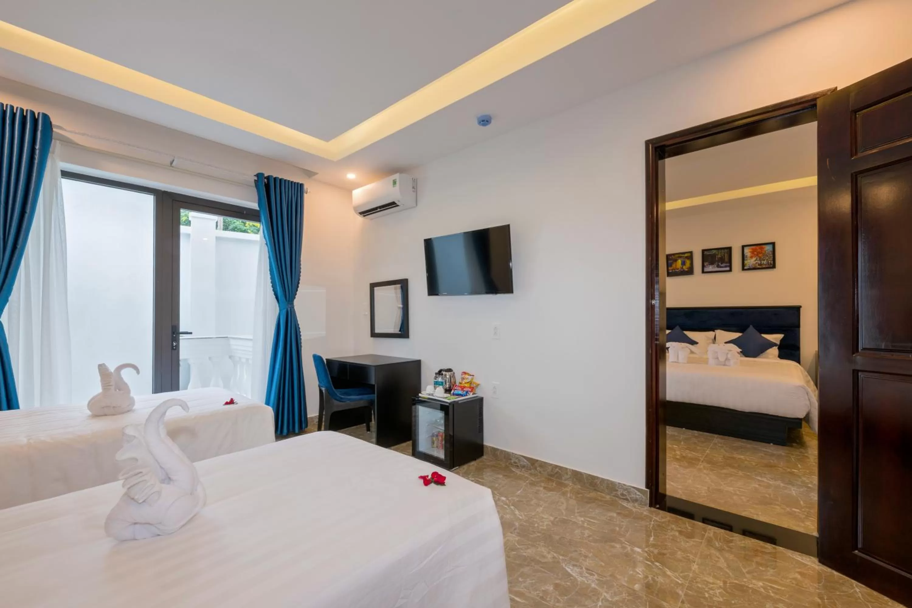 Family Connecting Room with Balcony in Royal Mansion Boutique Hoi An