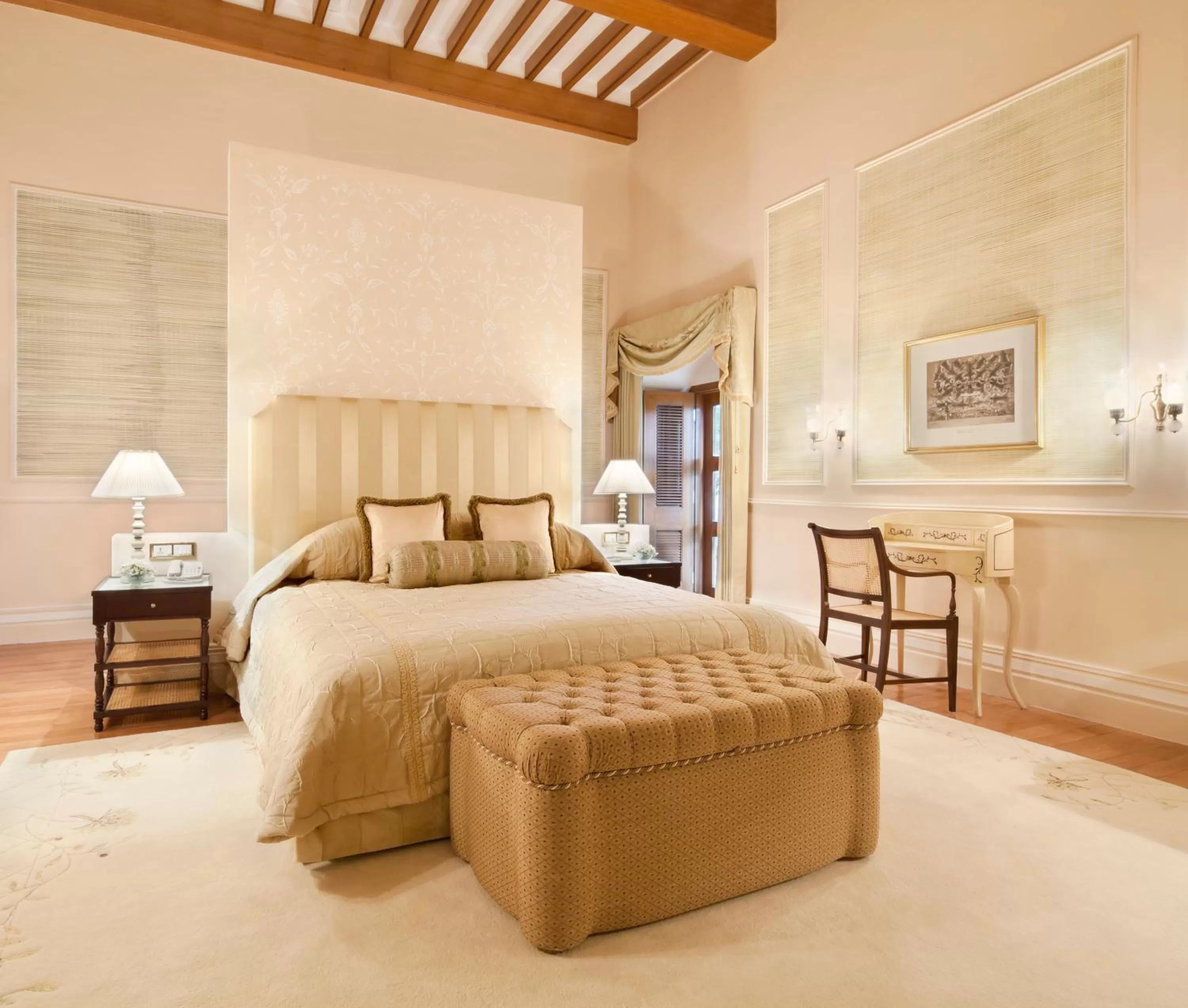 Photo of the whole room, Bed in Taj Falaknuma Palace