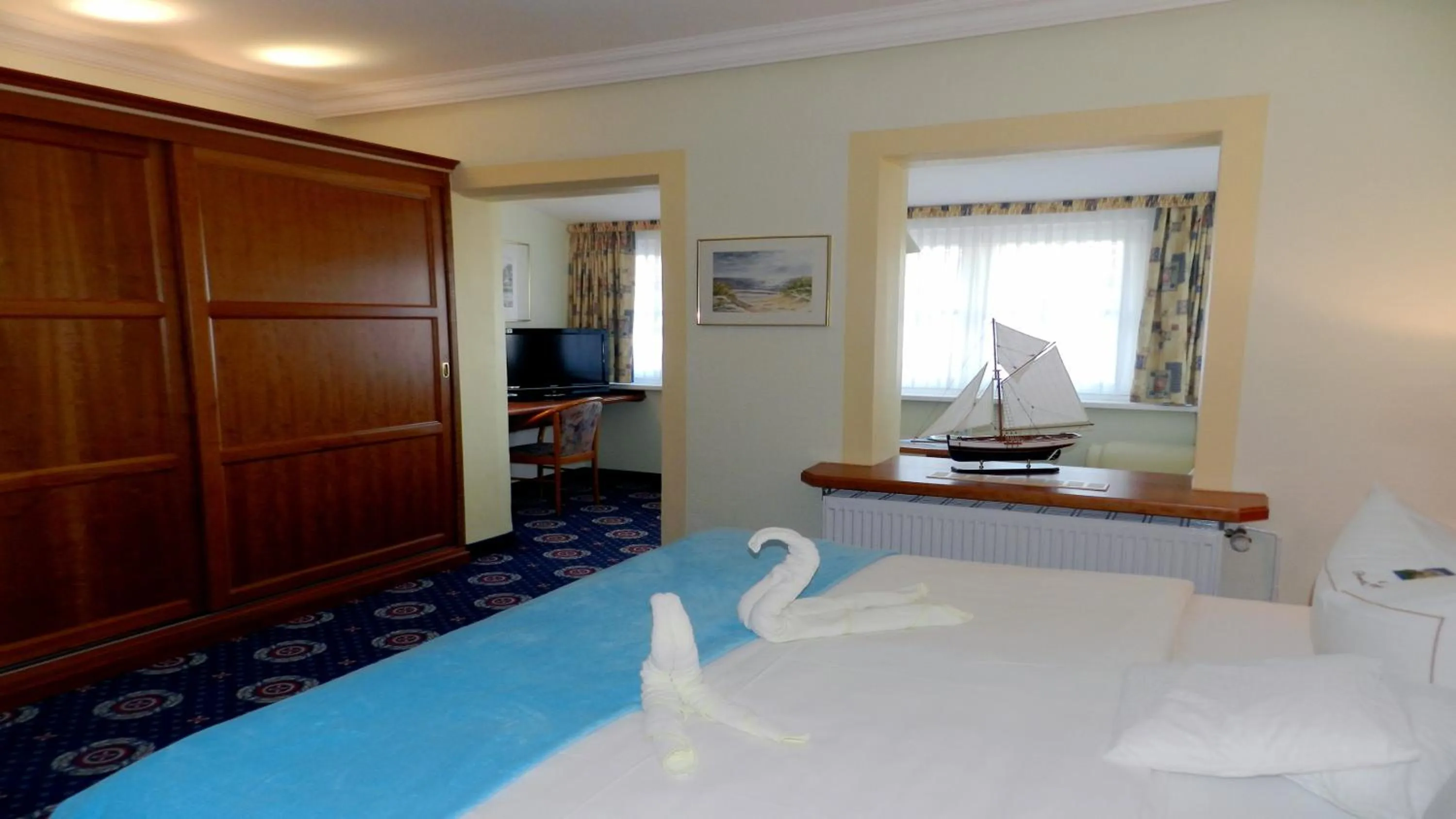 Bed in Hotel Deutsche Flagge