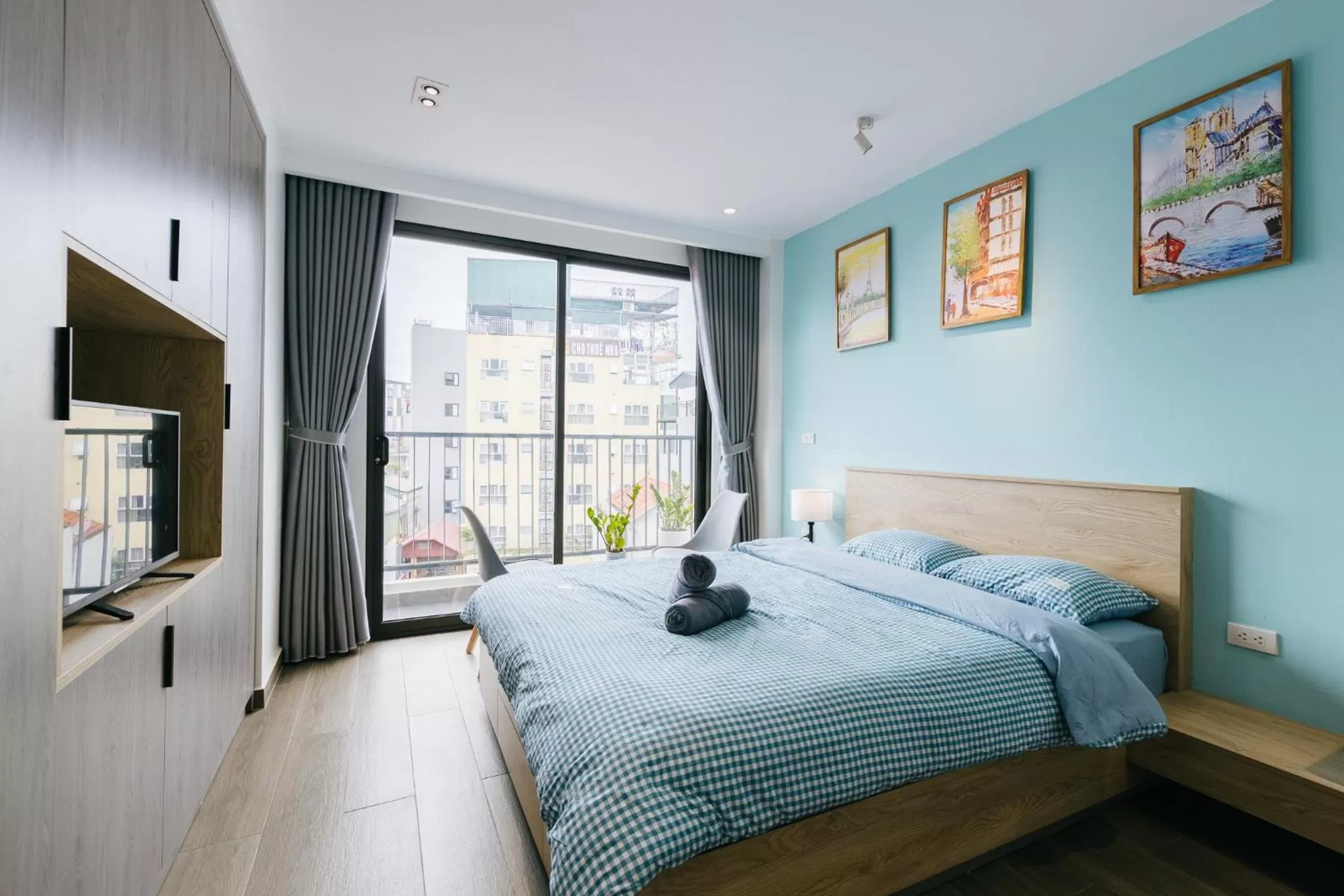 Bed in LUCK APART 8 - Hanoi Westlake Balcony Studio